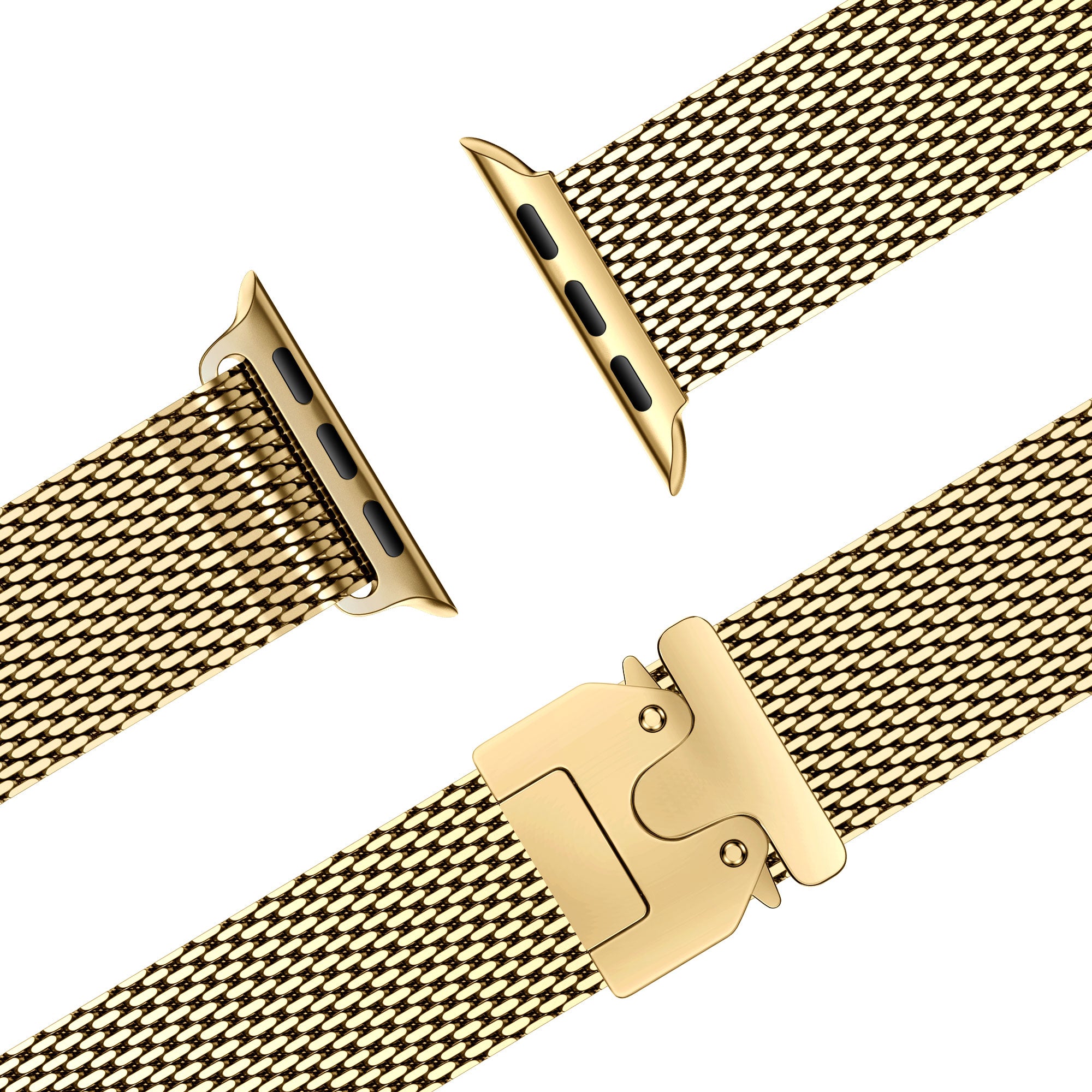 Bandz Apple Watch Milanese loop band met P-buckle (goud)