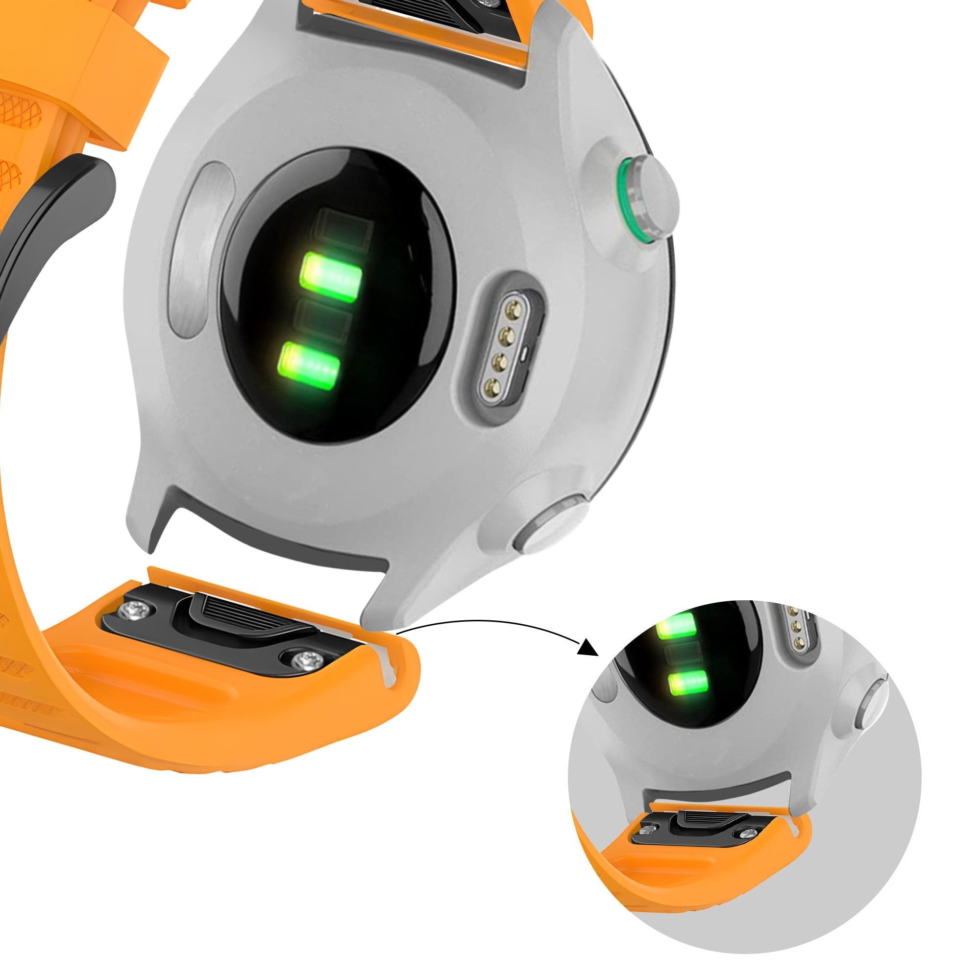 Bandz Garmin Tactix 7 siliconen band met gesp (oranje)