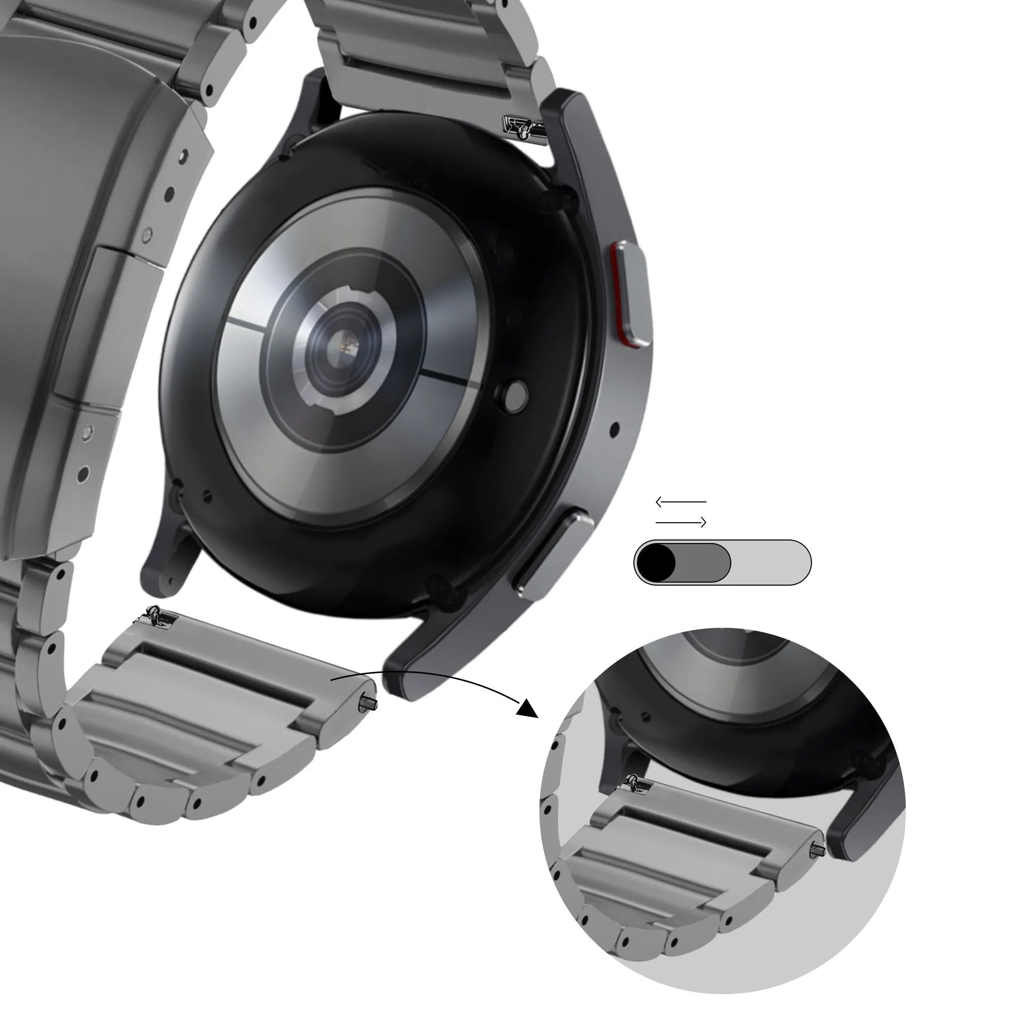 Bandz Oppo Watch X Titanium Strap 'Classic' (Graphite)