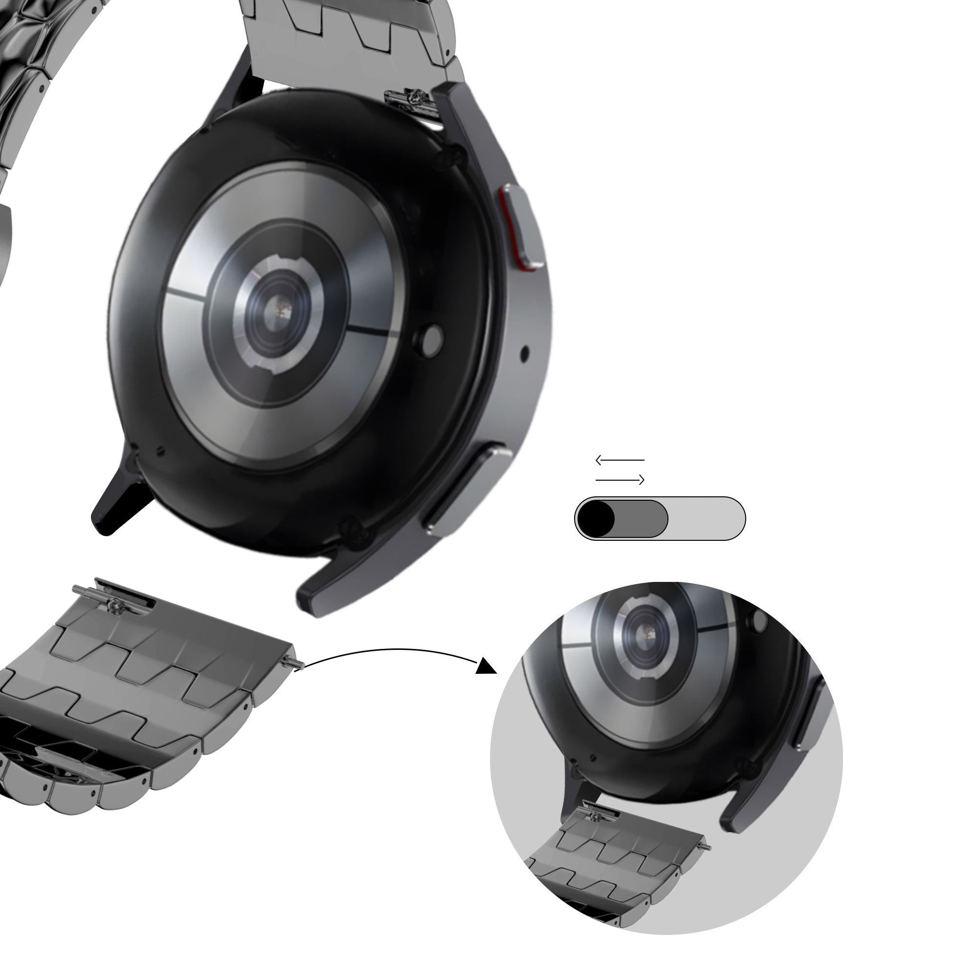 Bandz Suunto Race 2 Steel Strap 'Dragon' (Black)