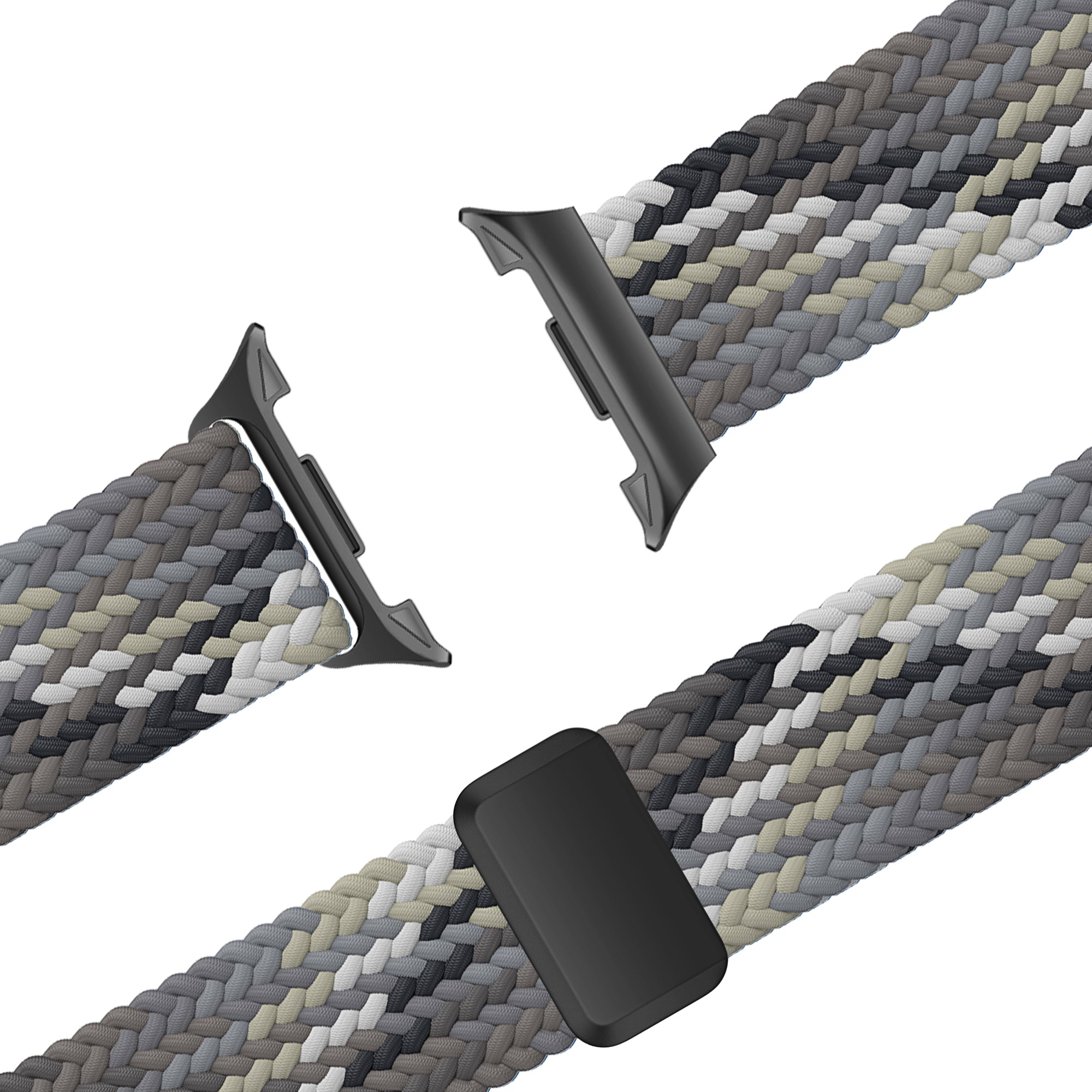 Bandz Samsung Galaxy Watch 8 - 40mm magnetisch geweven bandje (mandala zwart)