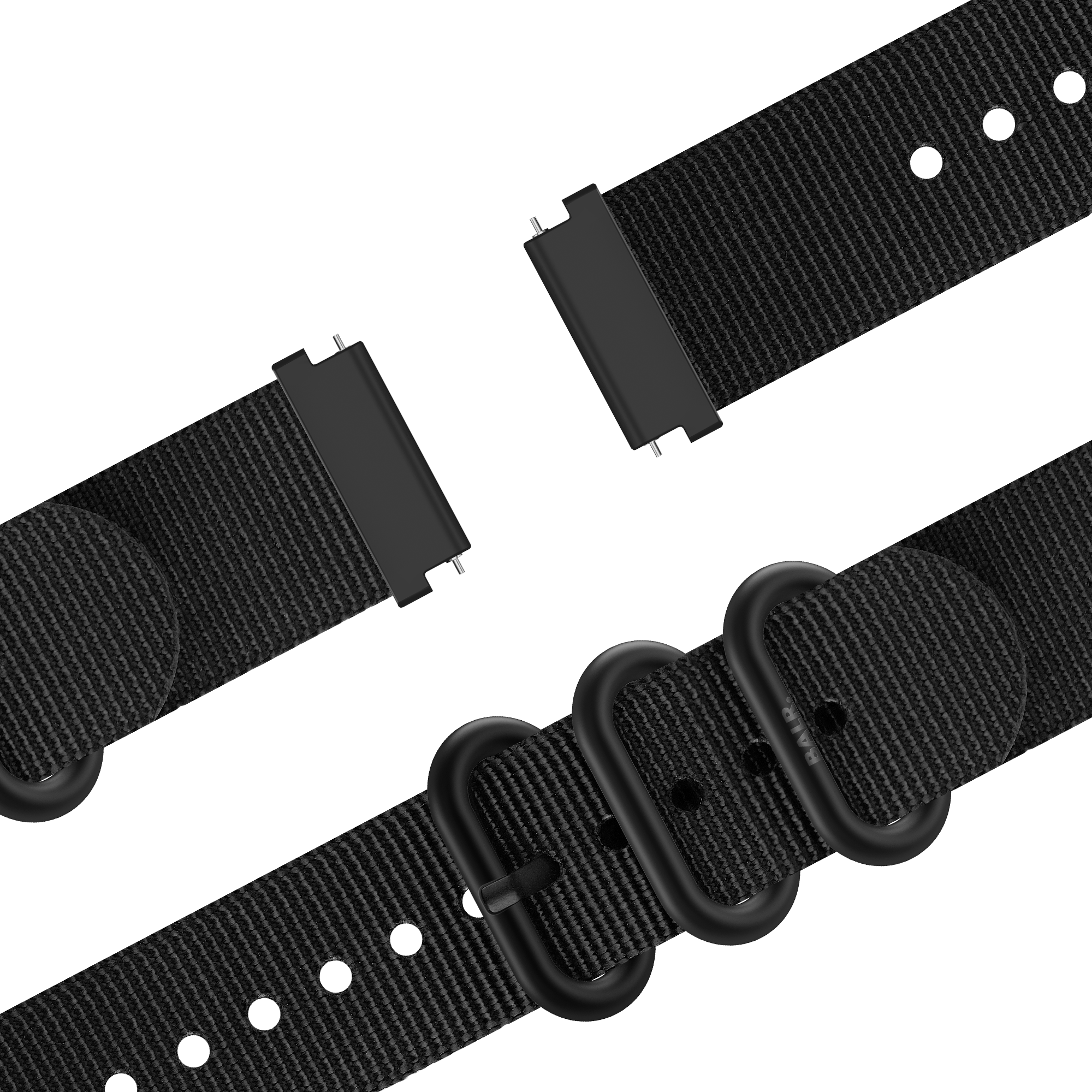 BALR Samsung Galaxy Watch 4 Classic 42mm nylon band met gesp (zwart)