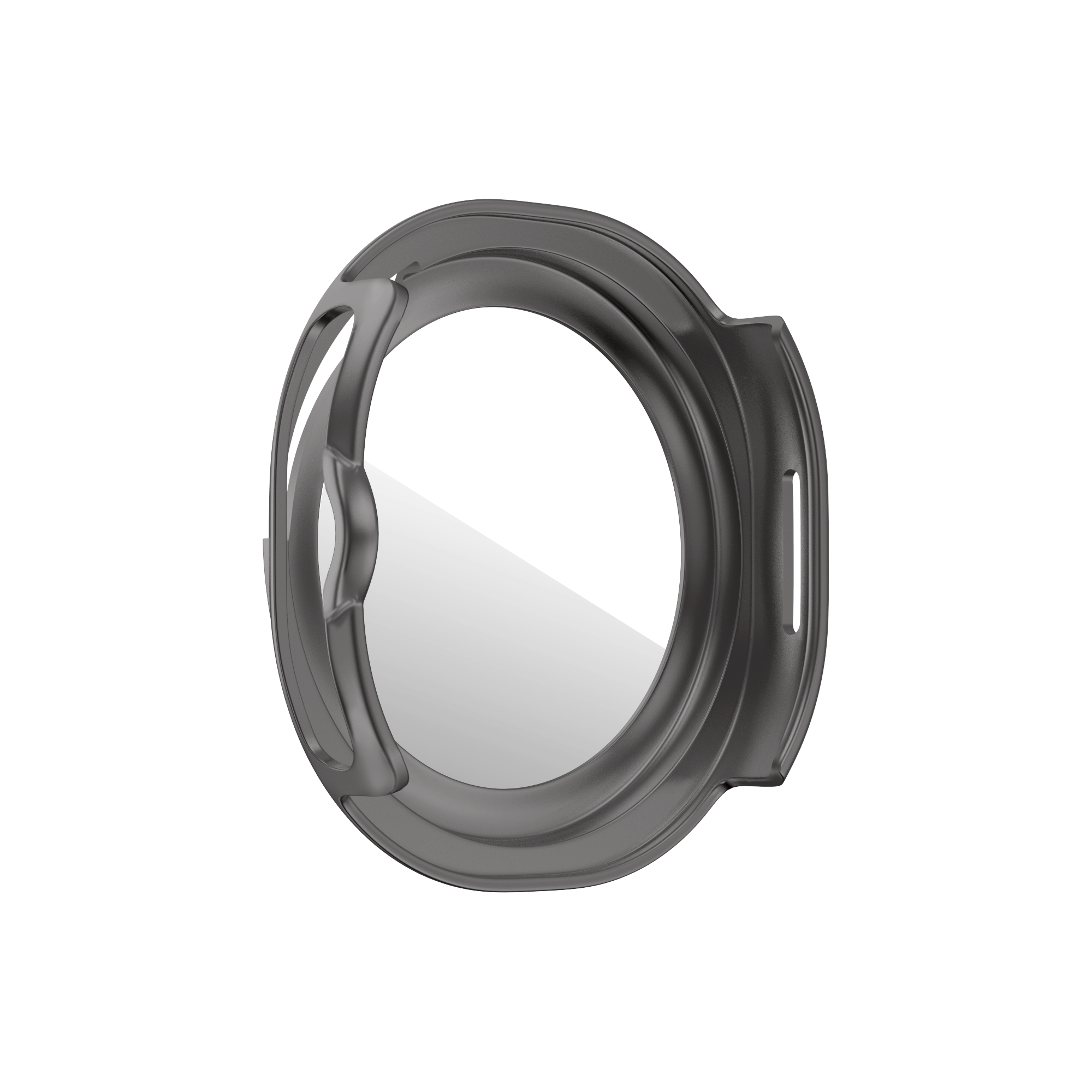 Bandz Samsung Galaxy Watch 8 Classic bezel hoesje met glas (titanium grijs/wit)