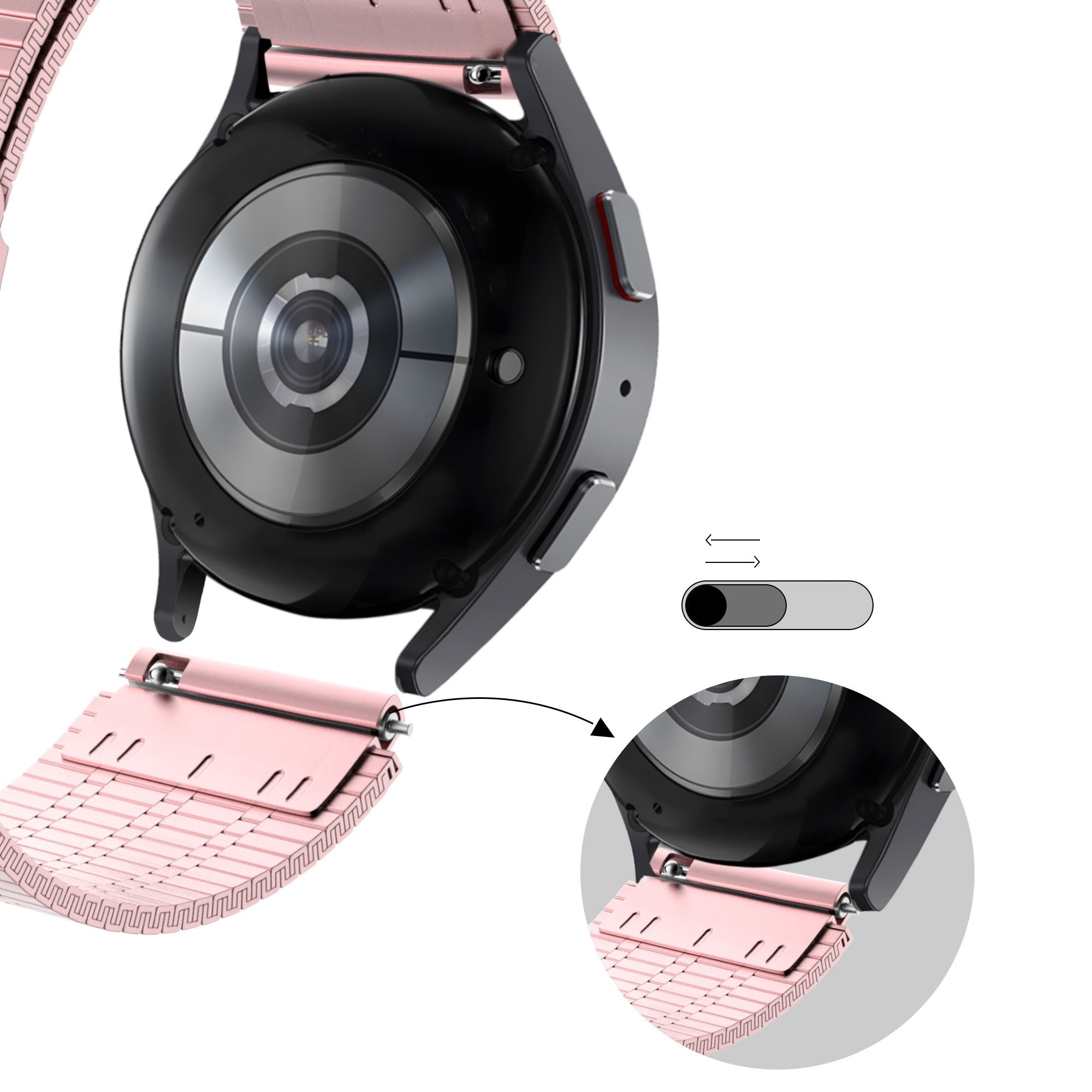 Bandz Garmin Vivomove Style verstelbare stalen band (roze)