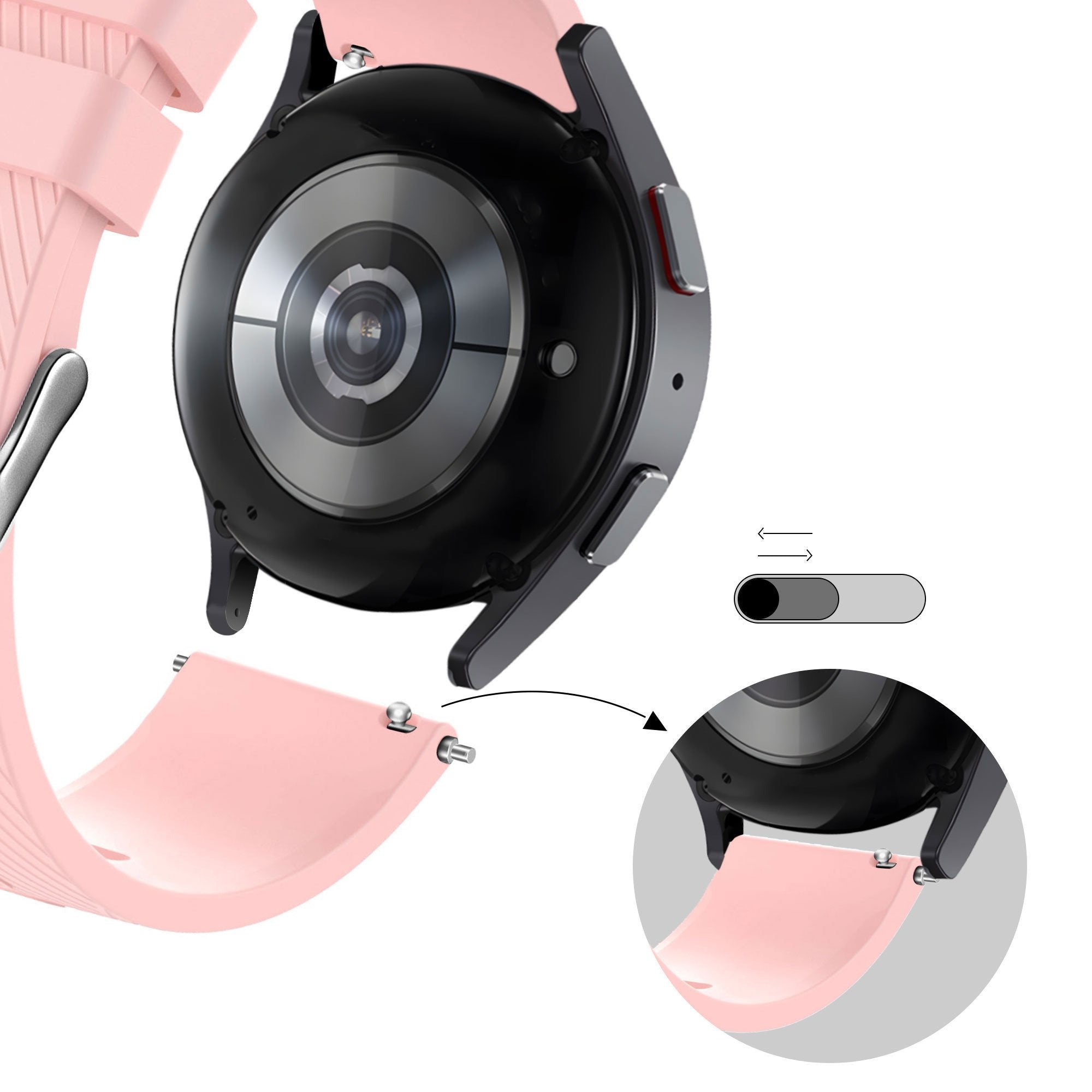 Bandz Huawei Watch Ultimate siliconen band 'Deluxe' (roze)