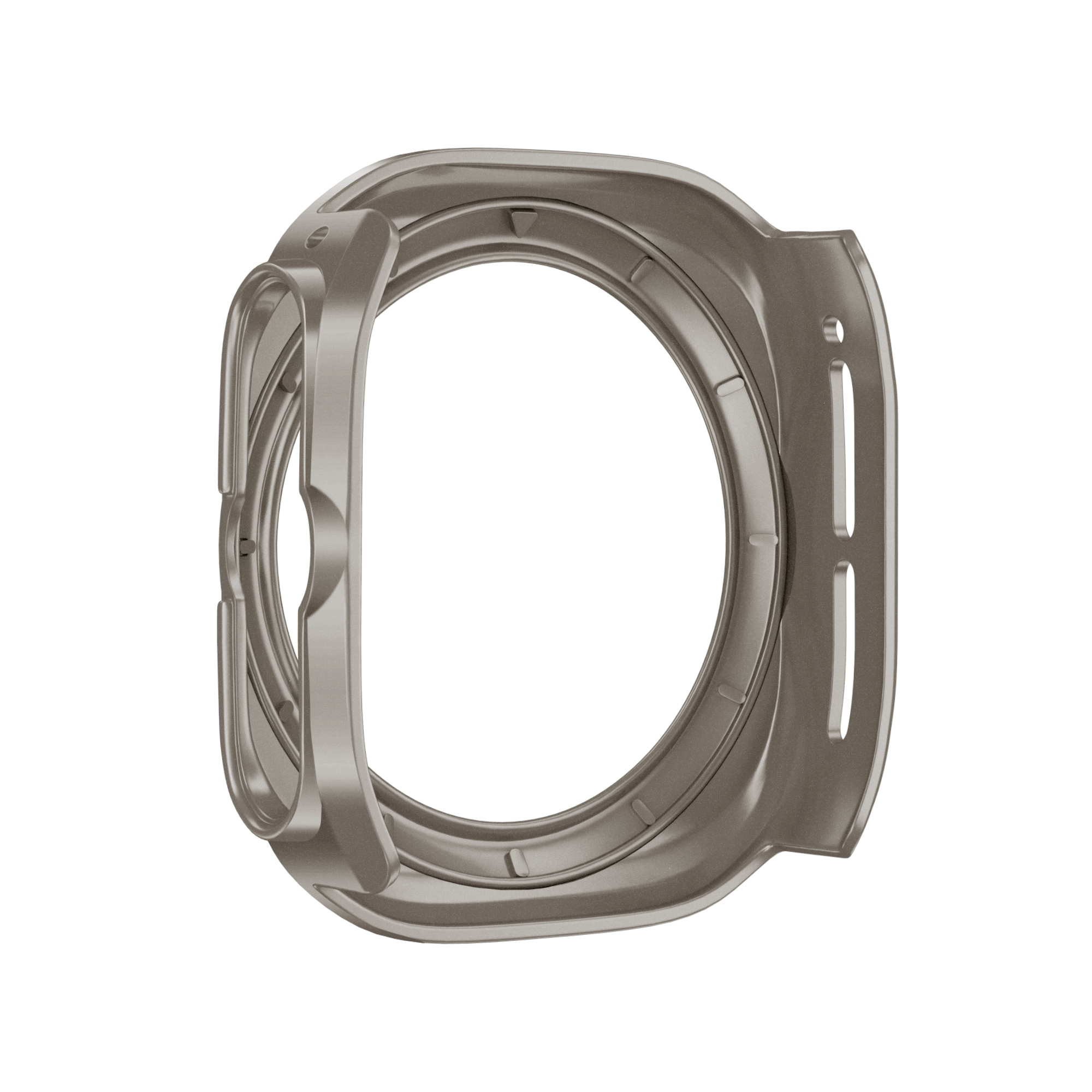 Bandz Samsung Galaxy Watch Ultra bezel PC hoesje (titanium met oranje)