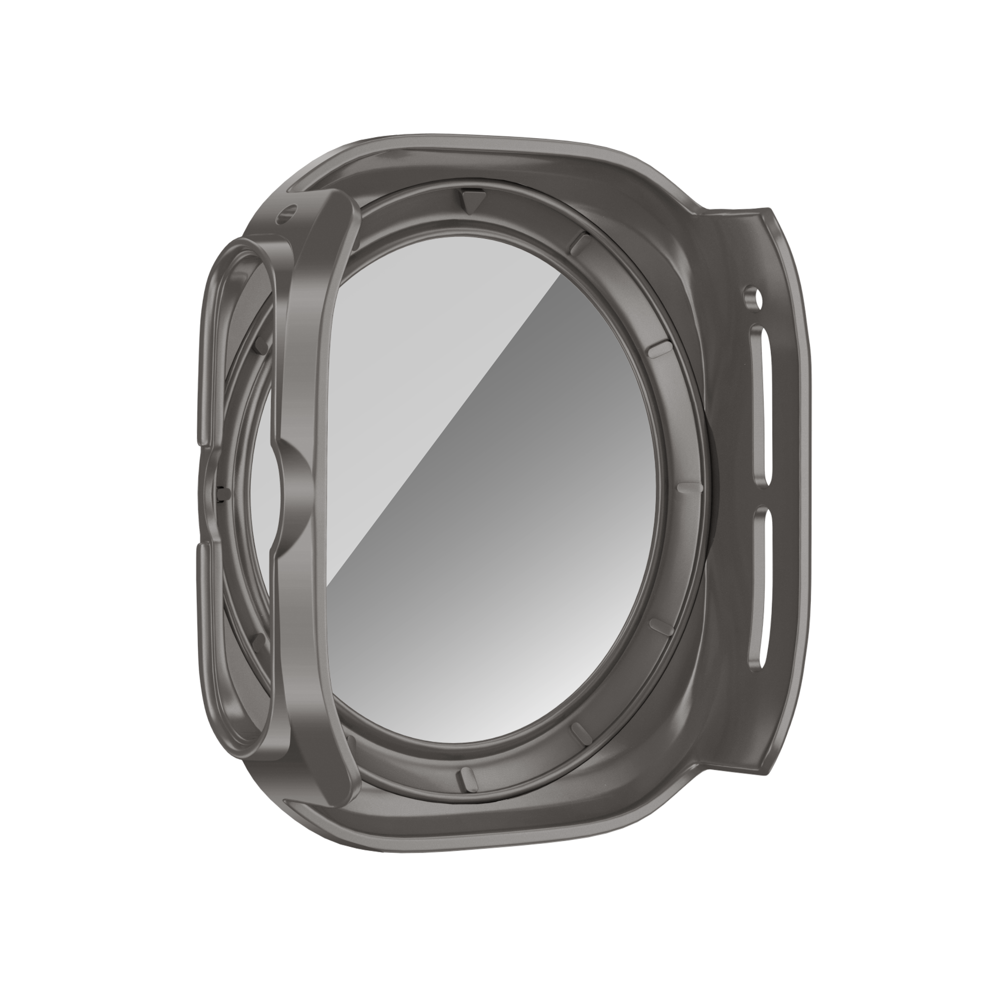 Bandz Samsung Galaxy Watch Ultra PC hoesje met glas (titanium grijs)