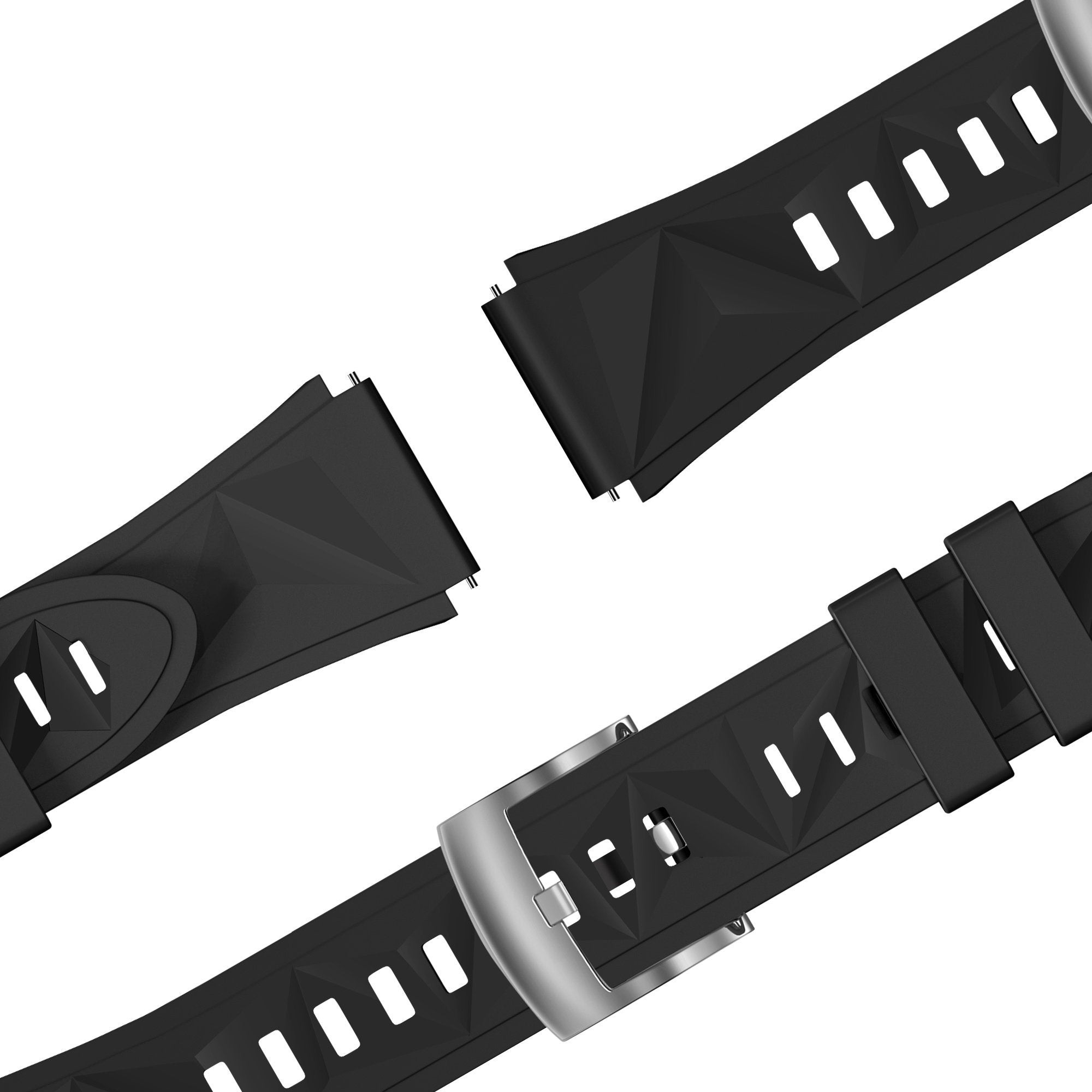 Bandz Withings Steel HR - 36mm siliconen band 'Easy fit' (zwart)