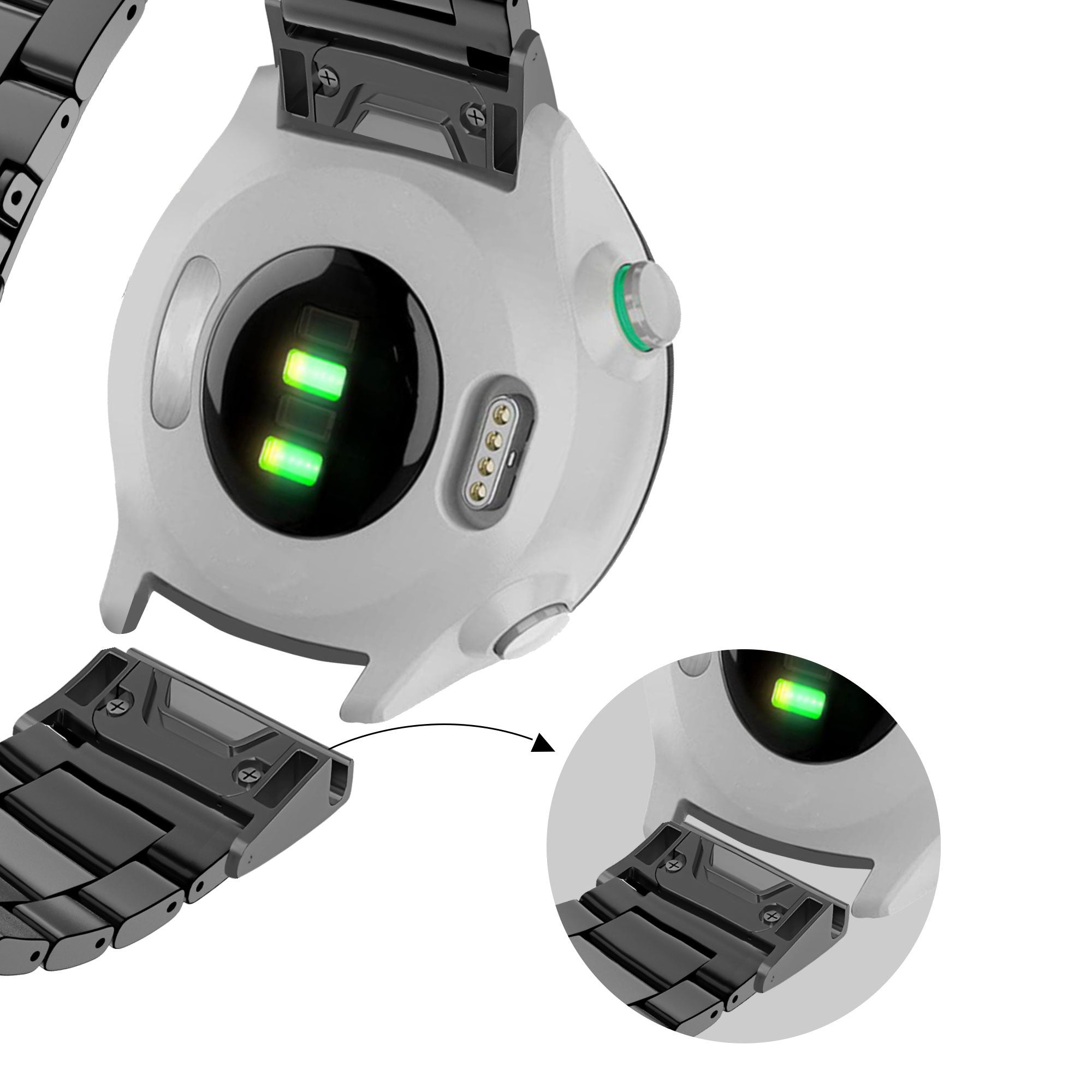 Bandz Amazfit T-Rex Ultra 2 stalen band 'Classic' (zwart)