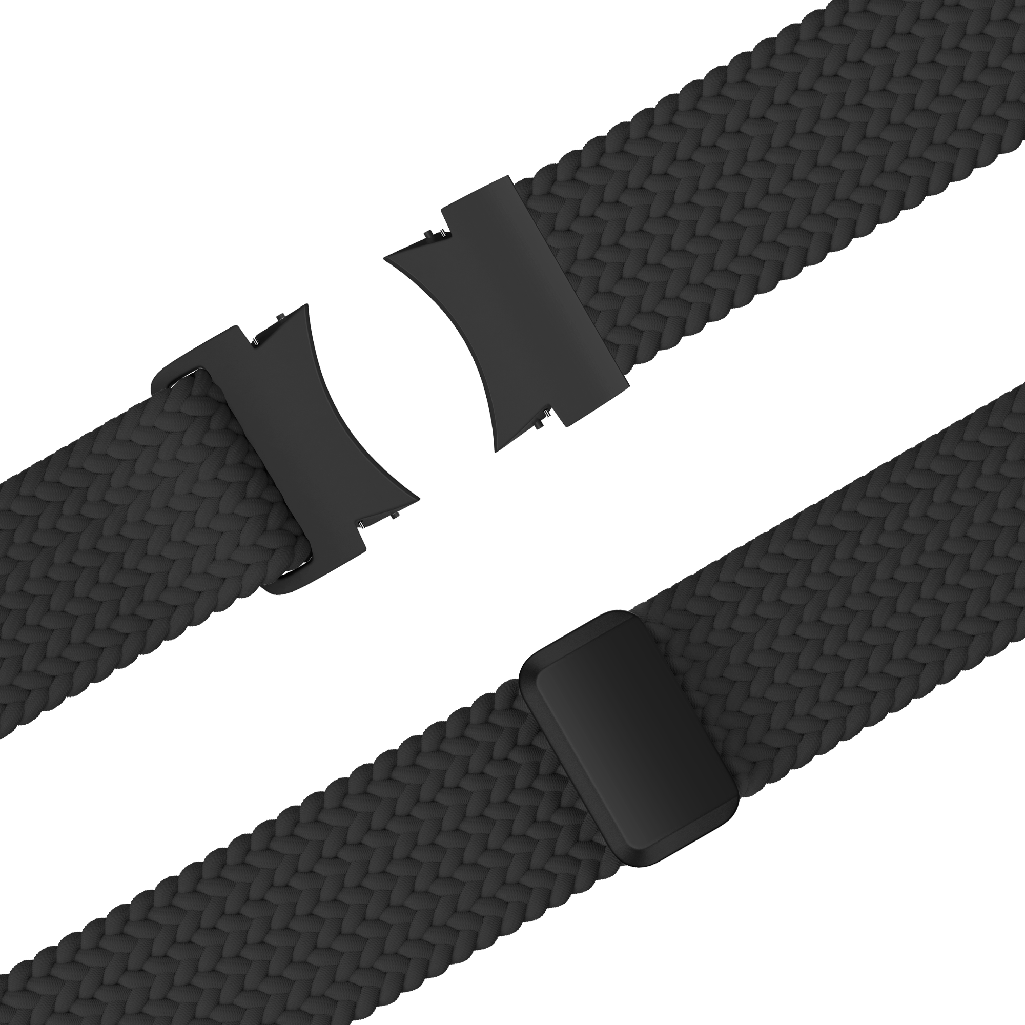 Bandz Samsung Galaxy Watch FE gevlochten band 'Easy fit' (zwart)