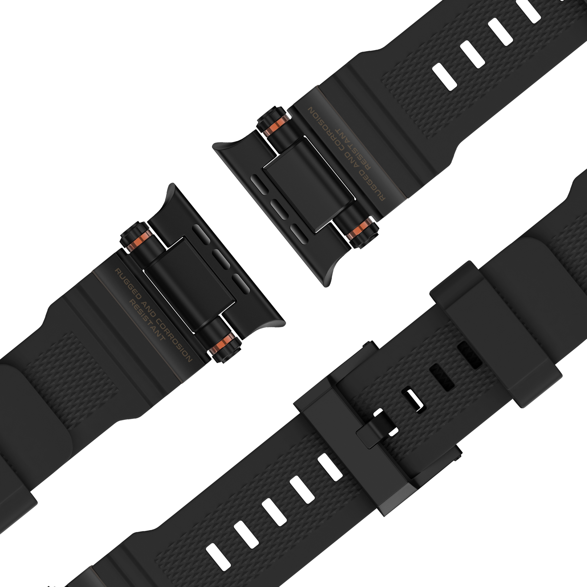 Bandz Apple Watch Silicone Strap 'Explorer' (Black with Black)