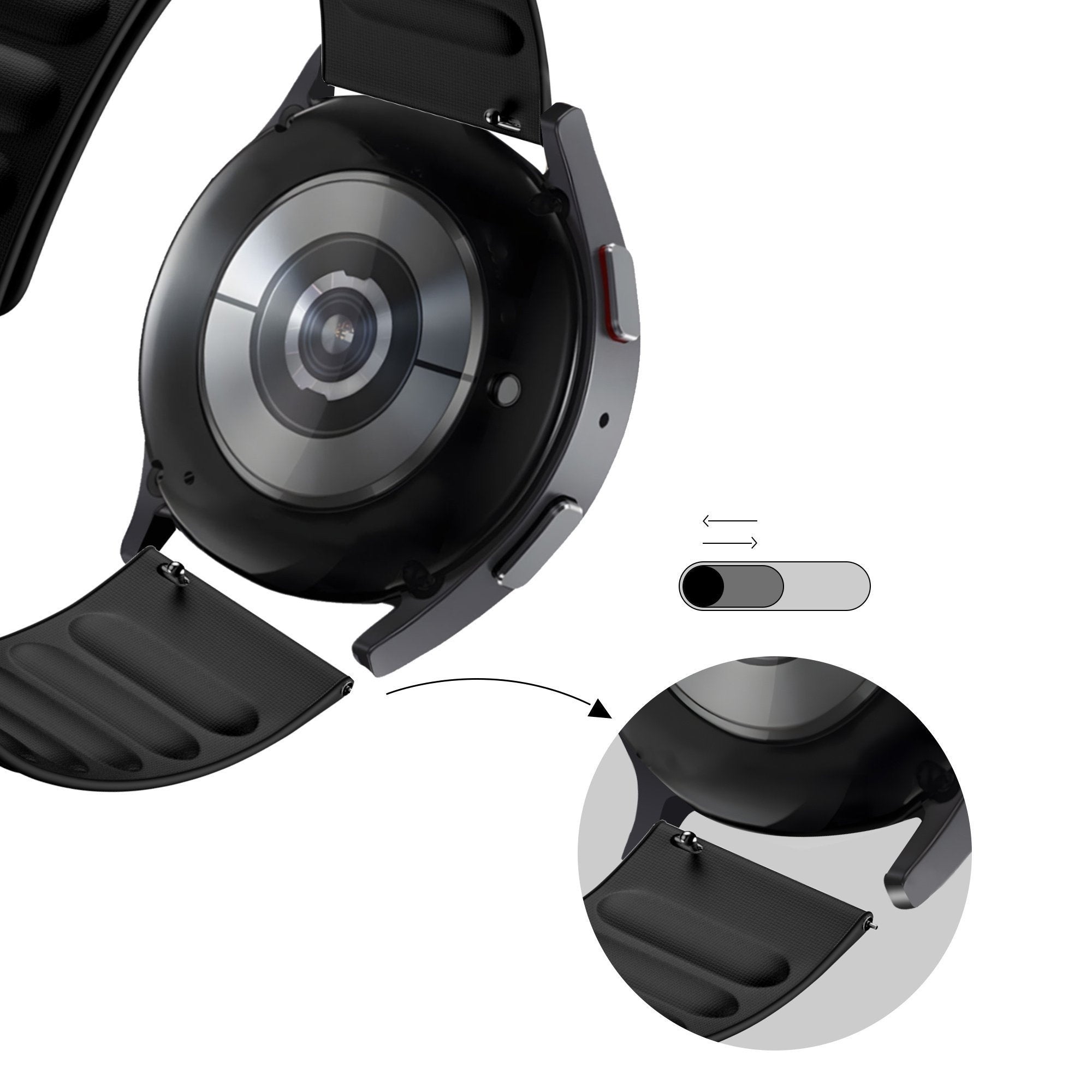 Bandz Suunto Run magnetisch geweven bandje (zwart)