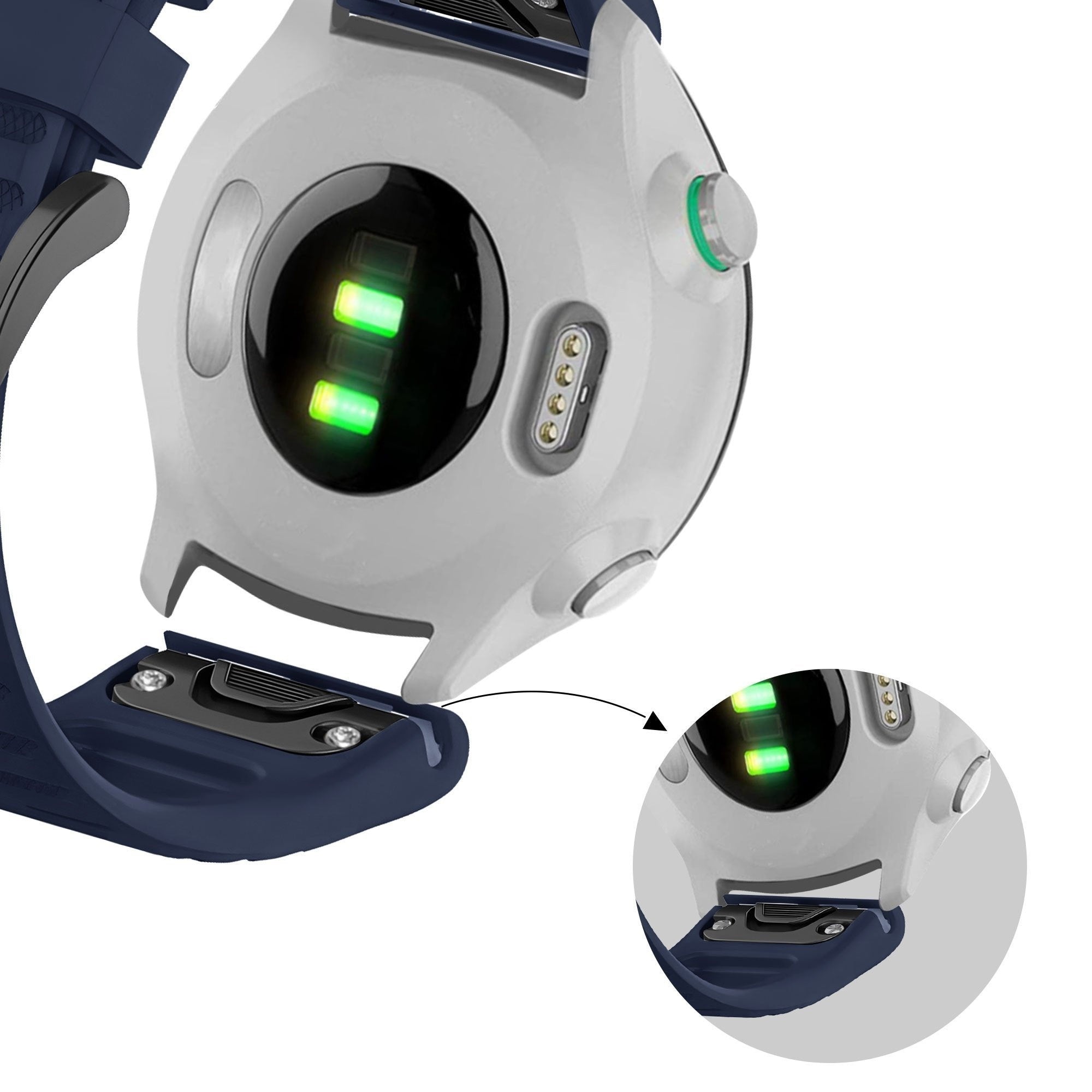 Bandz Garmin MARQ siliconen band met gesp (donkerblauw)