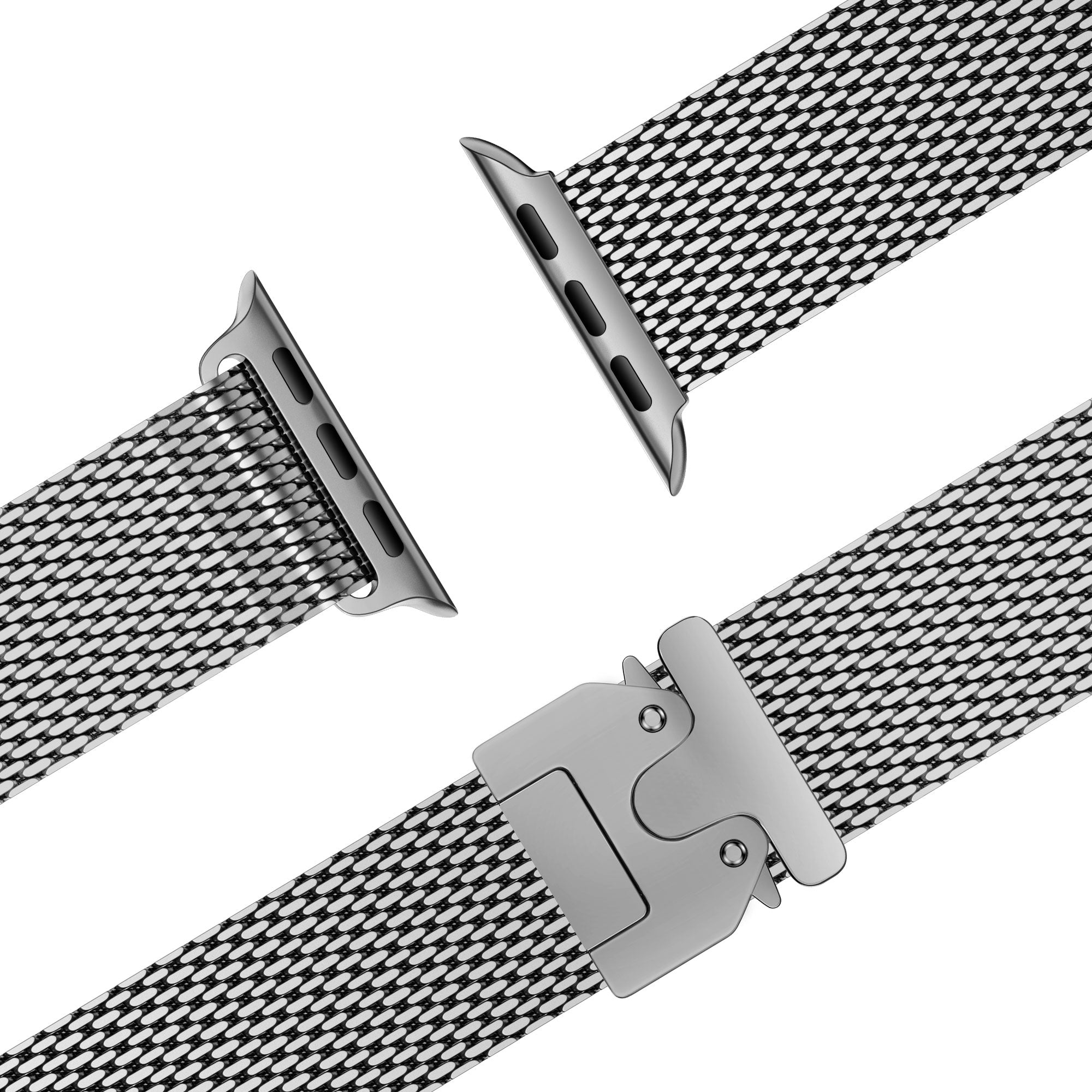 Bandz Apple Watch Milanese loop band met P-buckle (zilver)