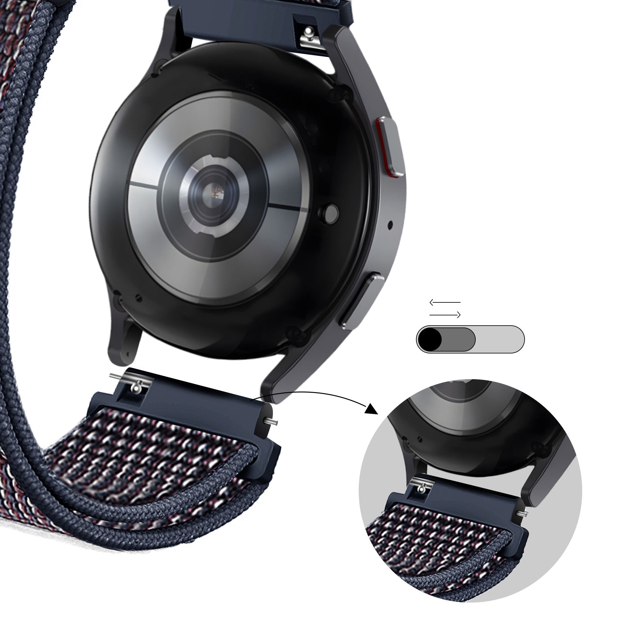 Bandz Garmin Forerunner 570 - 42mm nylon loop band (indigo)