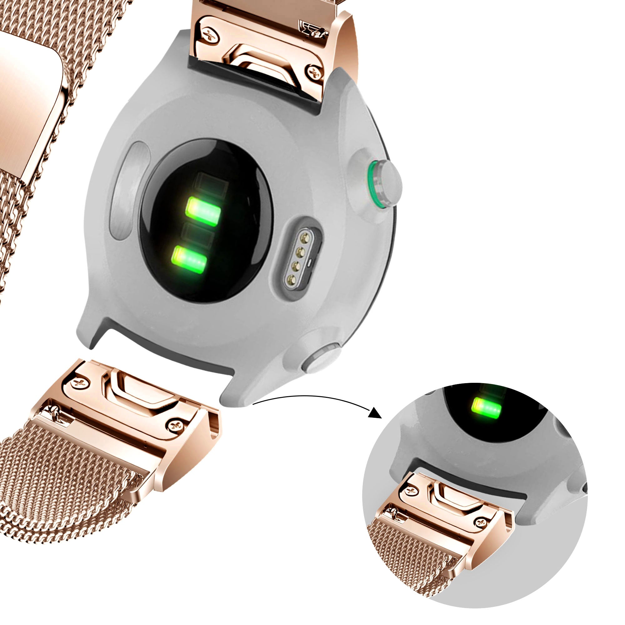 Bandz Garmin Descent Mk2S Milanese loop band (rosé goud)