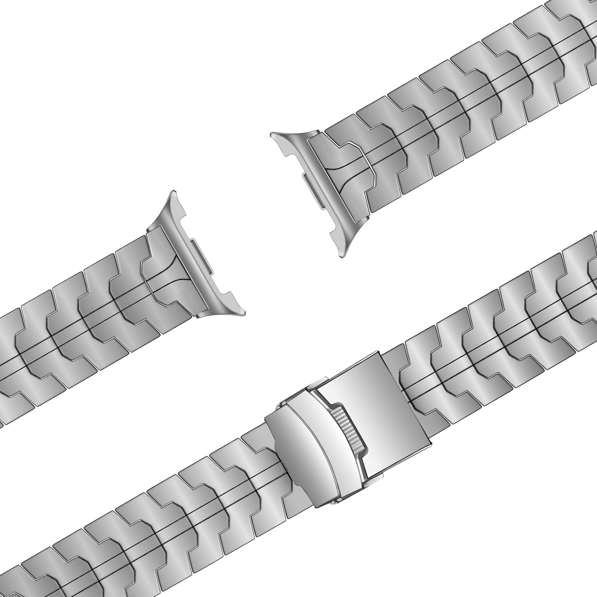 Bandz Samsung Galaxy Watch 8 Classic stalen band 'Iron' (zilver)