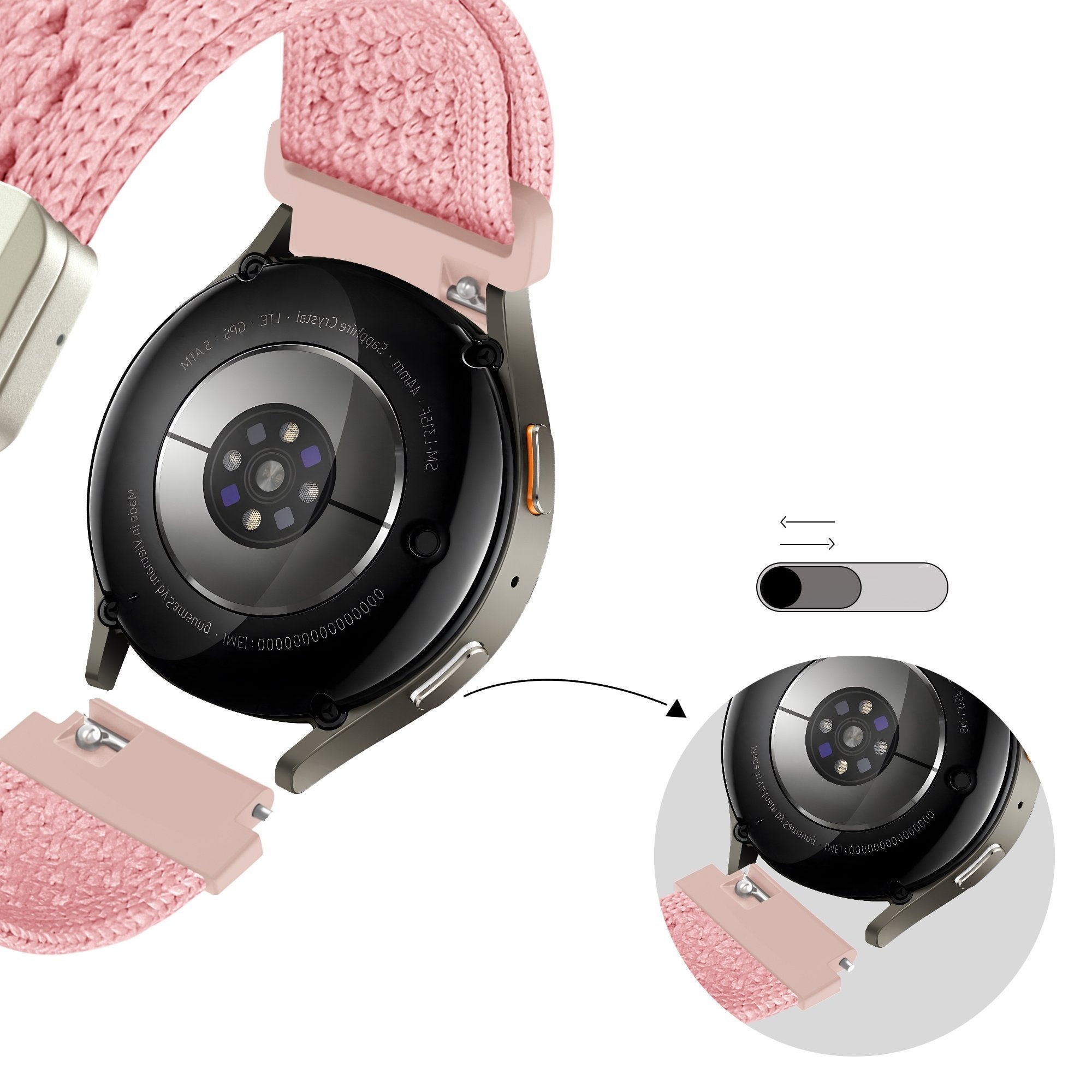 Bandz OnePlus Watch 3 - 43mm vintage nylon band (roze)