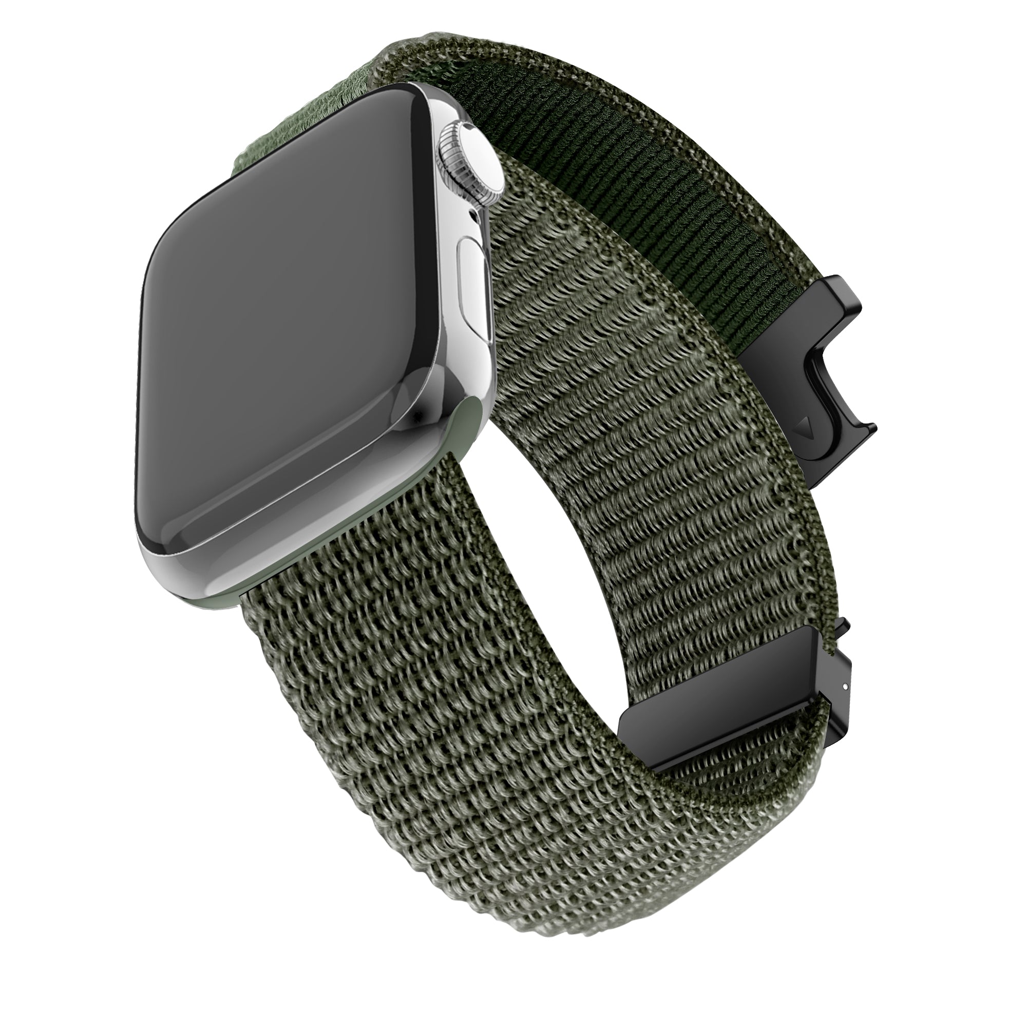 Bandz Apple Watch nylon band 'Classic' met P-buckle (legergroen)