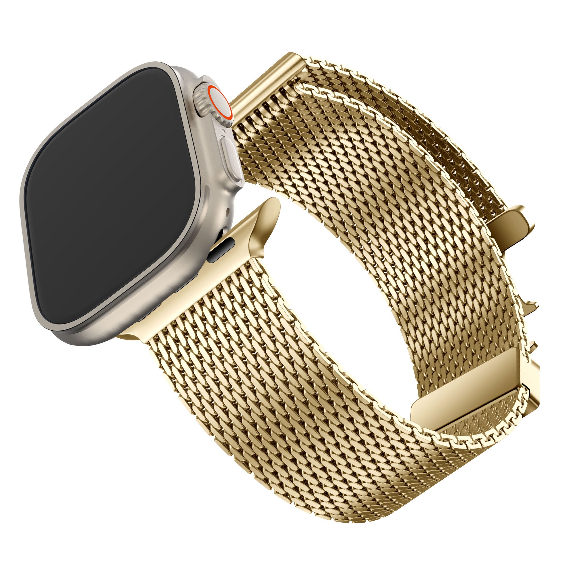 Bandz Apple Watch Milanese loop band met P-buckle (goud)