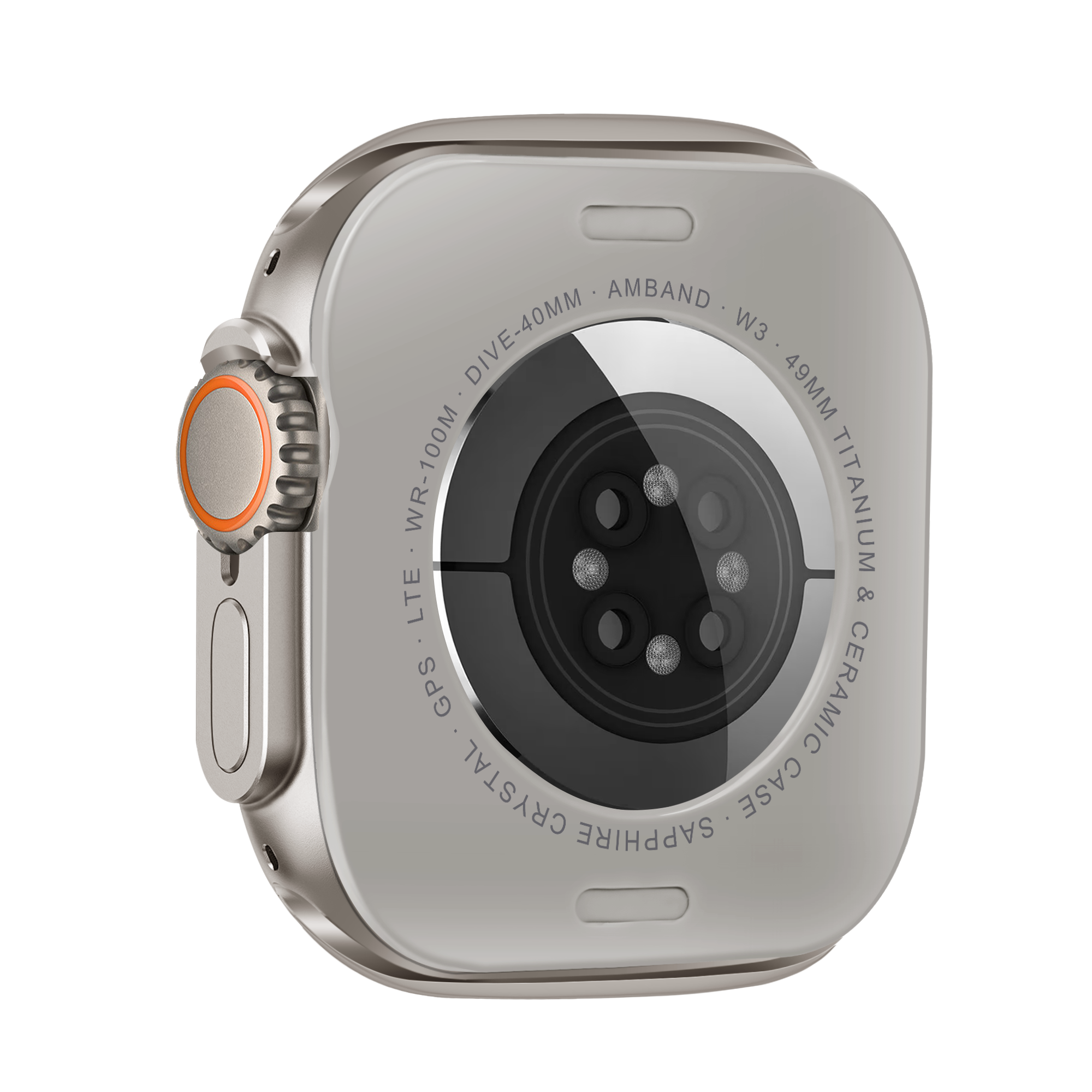 Bandz Apple Watch Ultra - 49mm metalen hoesje (titanium)