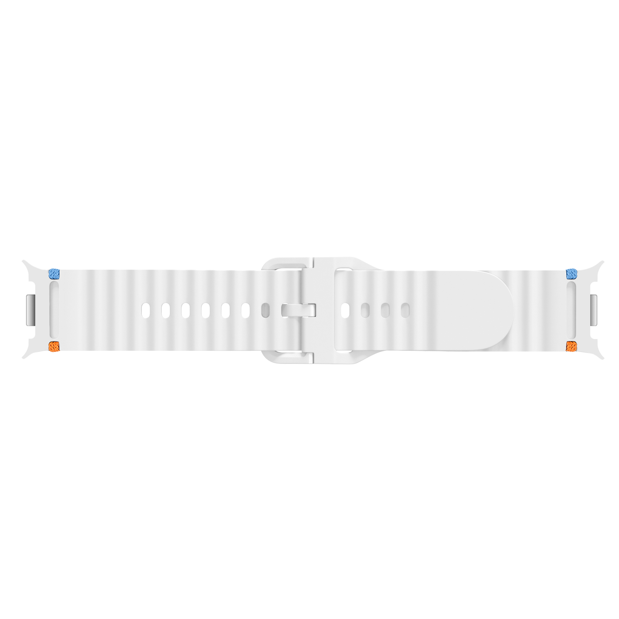 Samsung Galaxy Watch 8 - 44mm Wave Silicone Strap (White)