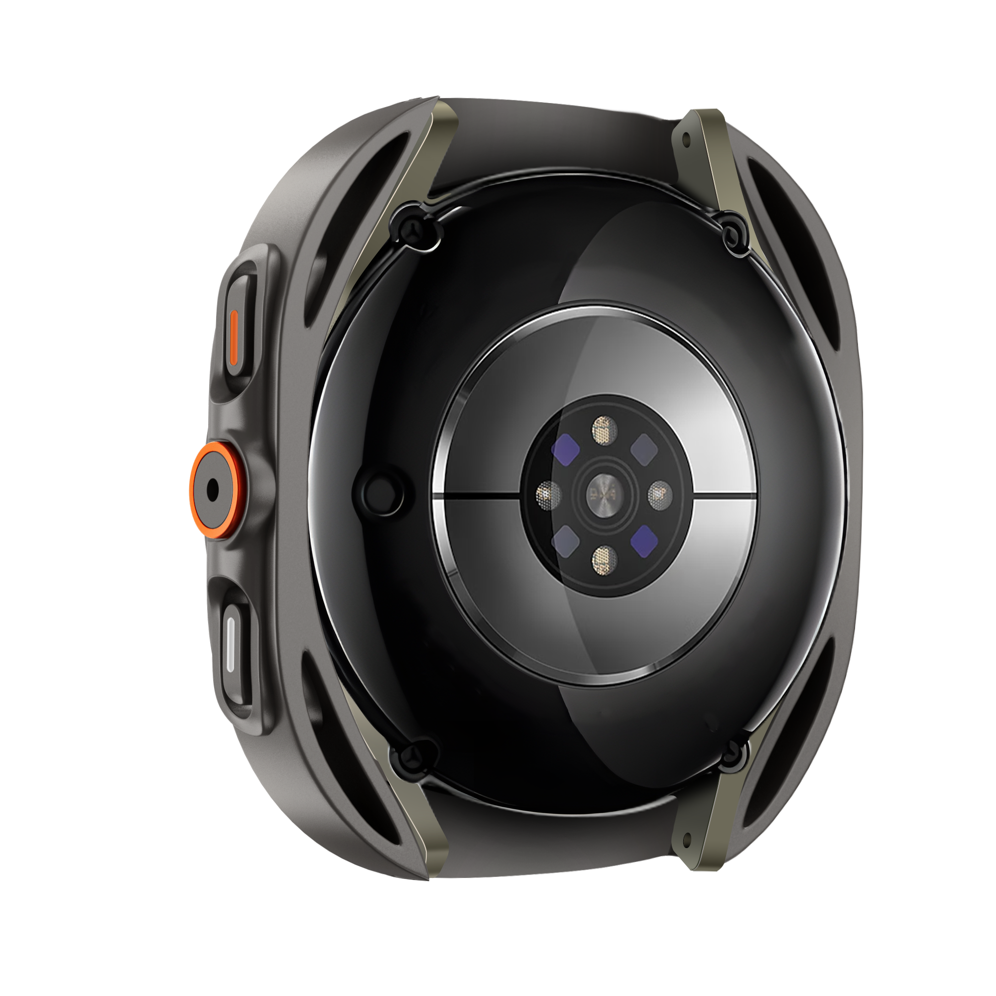 Bandz Samsung Galaxy Watch 7 - 44mm square PC hoesje met glas (titanium grijs)