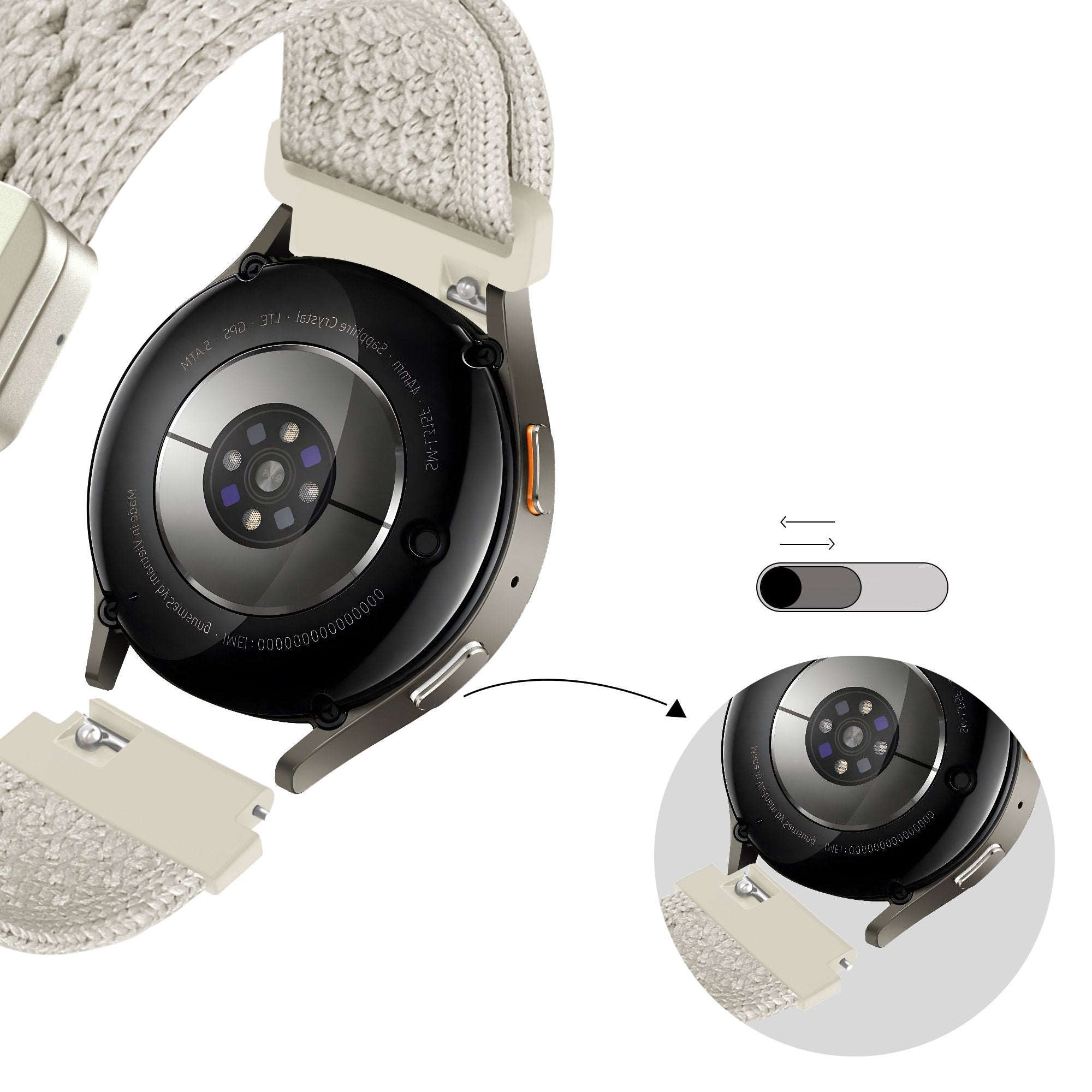 Bandz Garmin Vivomove 3 vintage nylon band (sterrenlicht)