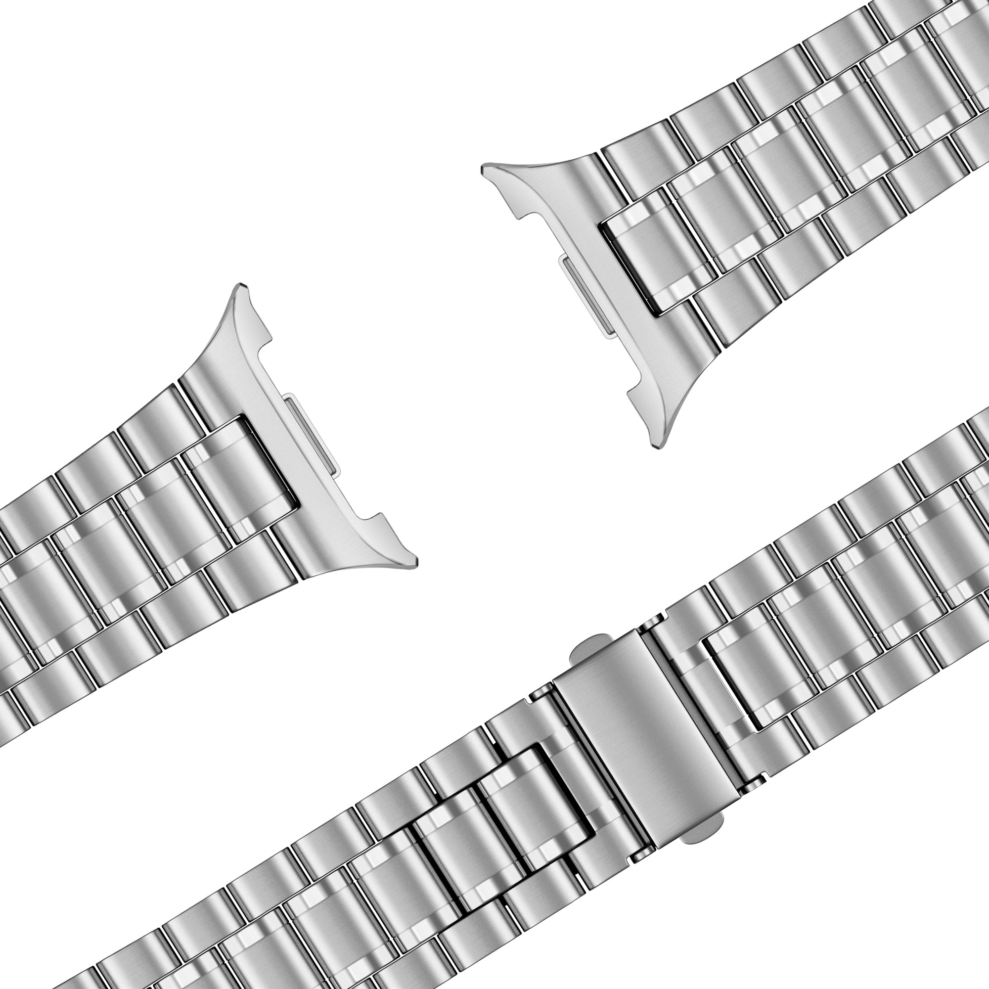 Bandz Samsung Galaxy Watch 8 - 44mm stalen band 'Deluxe' (zilver)