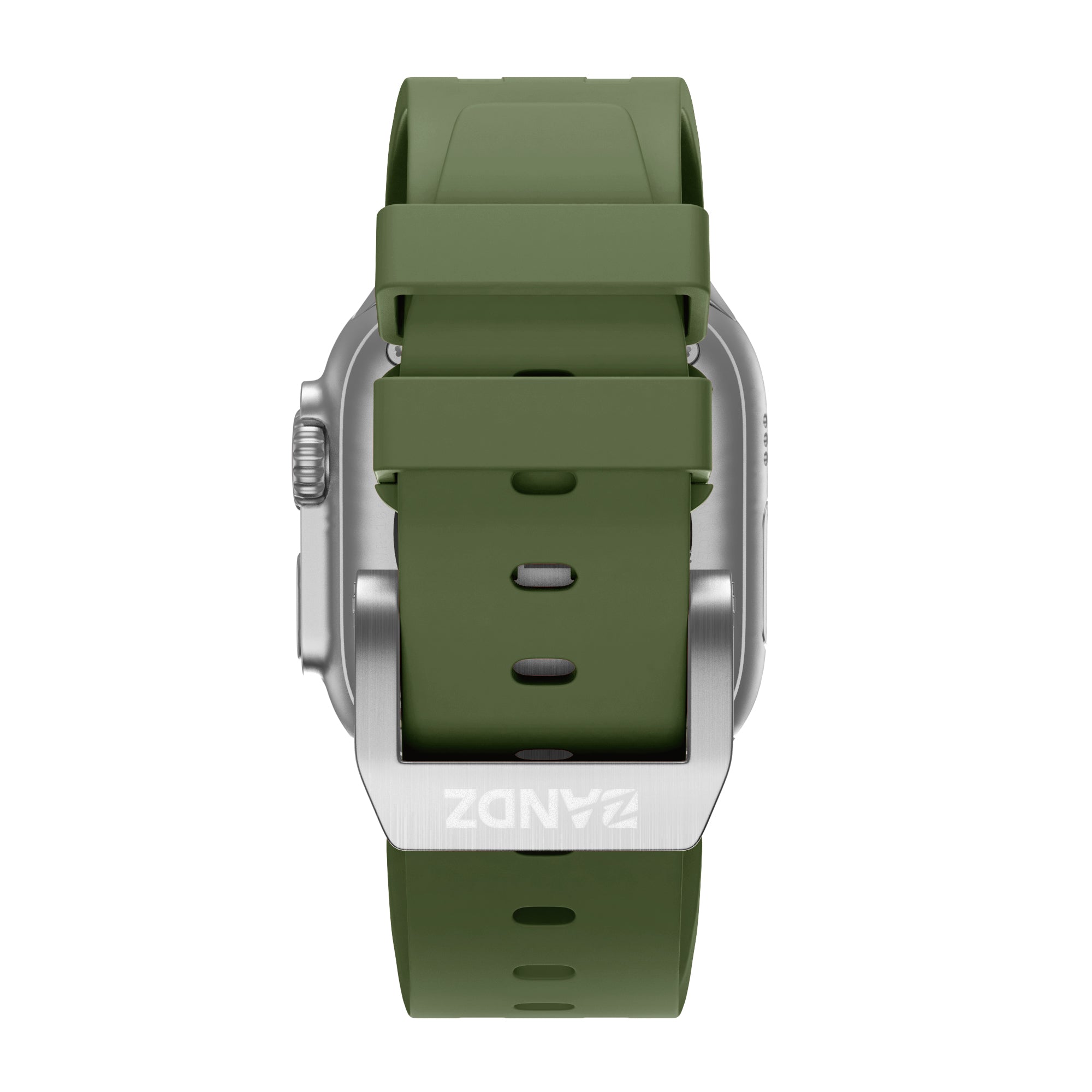 Bandz Apple Watch siliconen band 'Luxe Liquid' (groen met zilver)