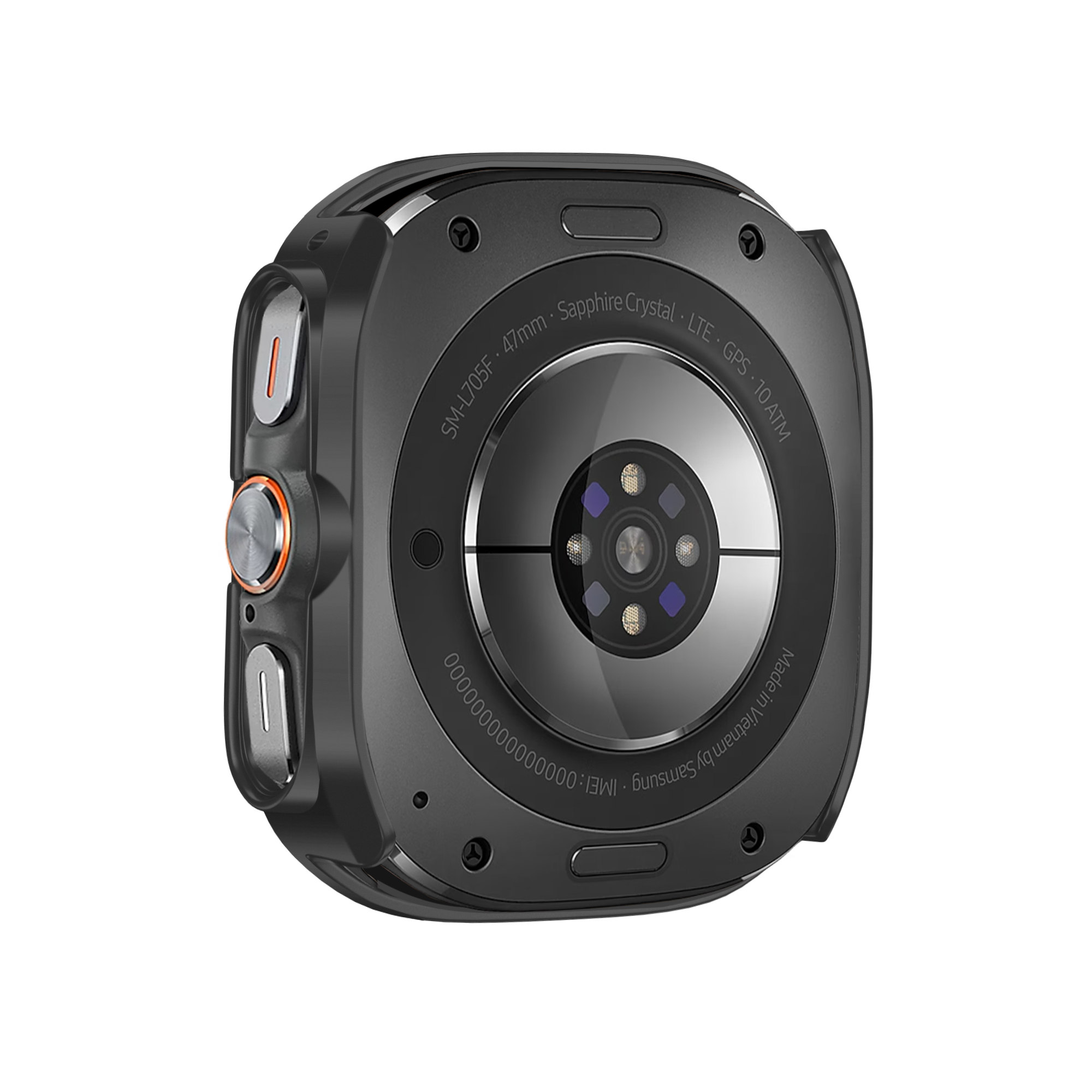 Bandz Samsung Galaxy Watch Ultra bezel PC hoesje (zwart met wit)