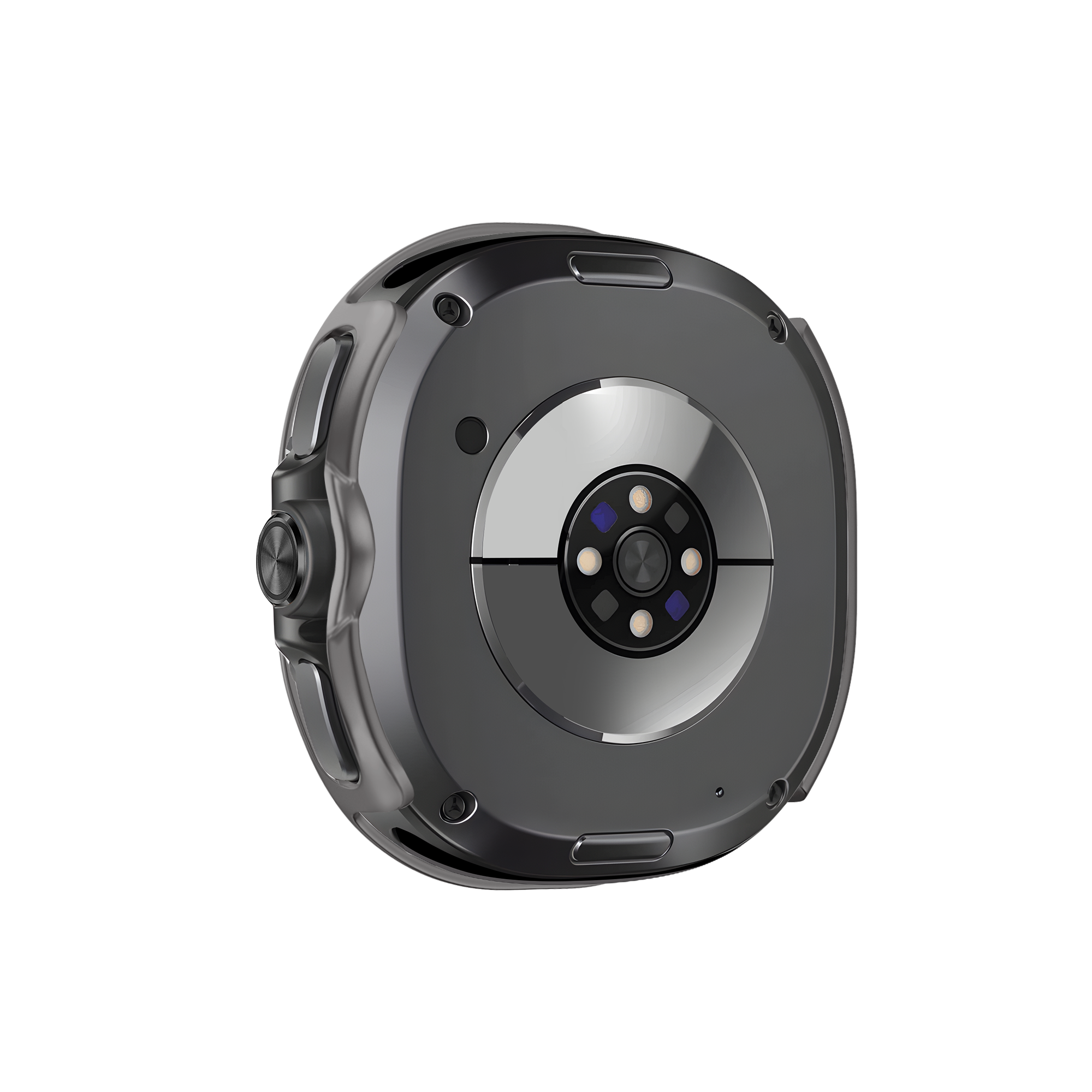 Bandz Samsung Galaxy Watch 8 Classic bezel hoesje met glas (titanium grijs/wit)