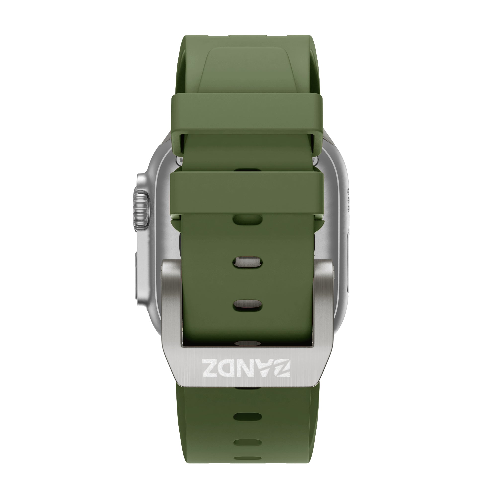 Bandz Apple Watch siliconen band 'Luxe Liquid' (groen met titanium)