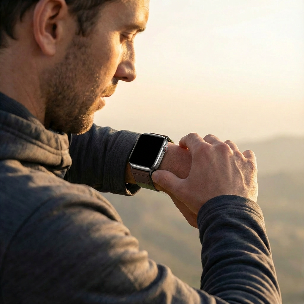 Apple Watch canvas bandje (legergroen)