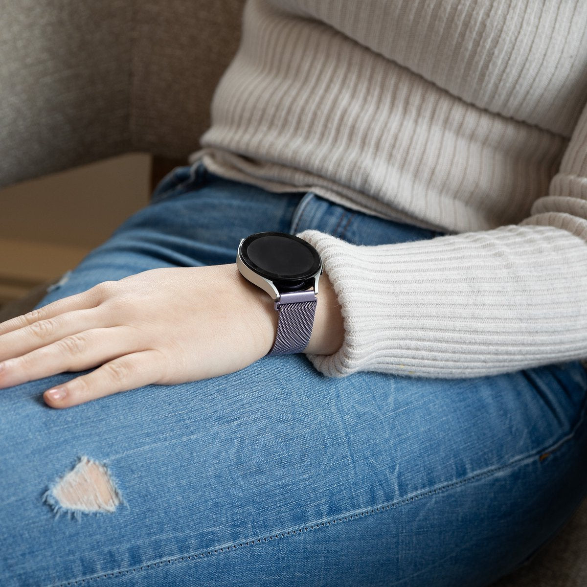 Samsung Galaxy Watch 6 Classic 43mm Milanese band (lichtpaars)