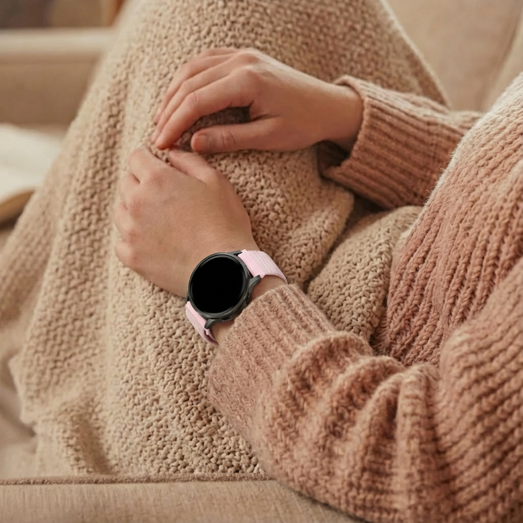 Bandz Garmin Vivoactive 3 Nylon Loop Strap (Light Pink)