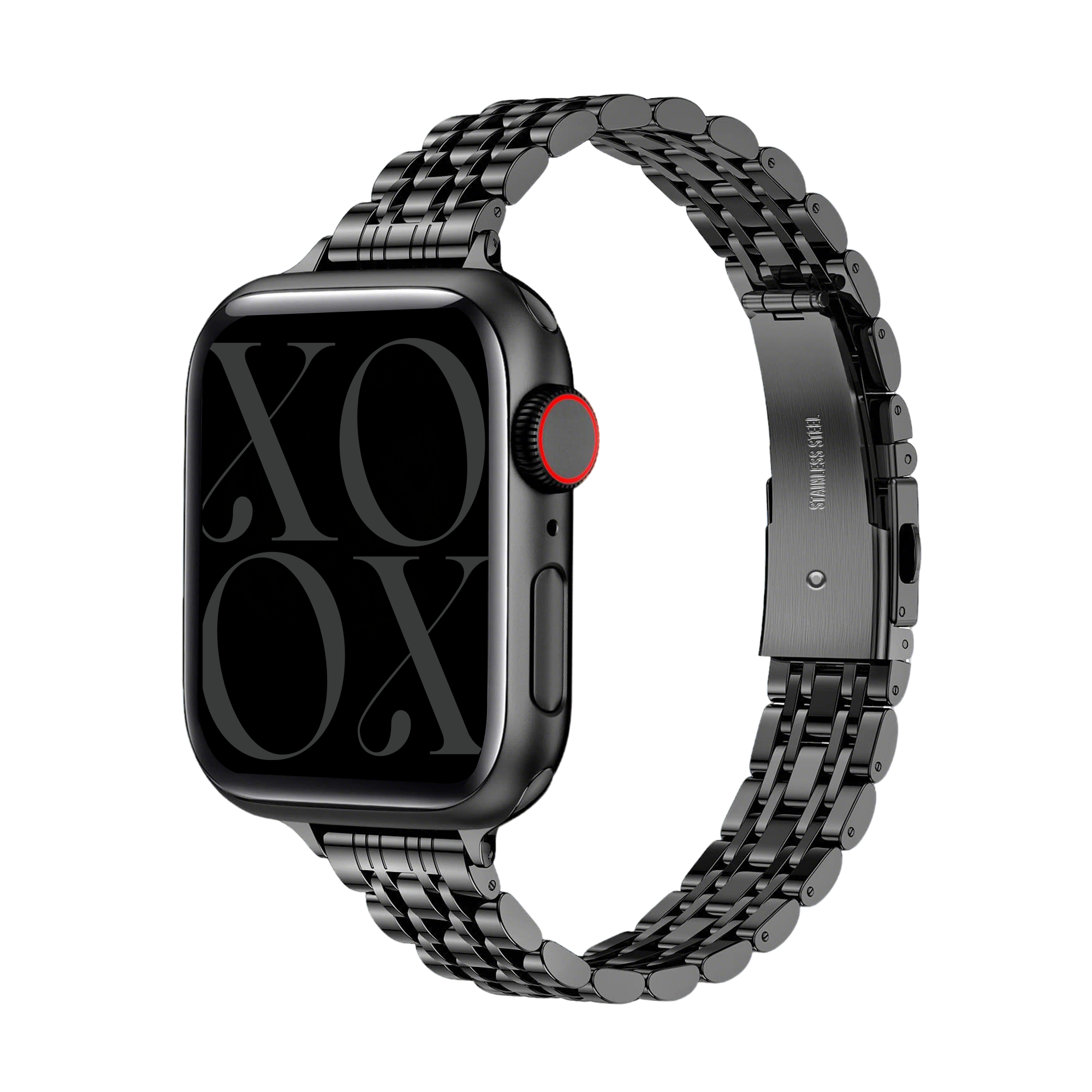 xoxo Wildhearts Apple Watch stalen bandje 'slim' (zwart)