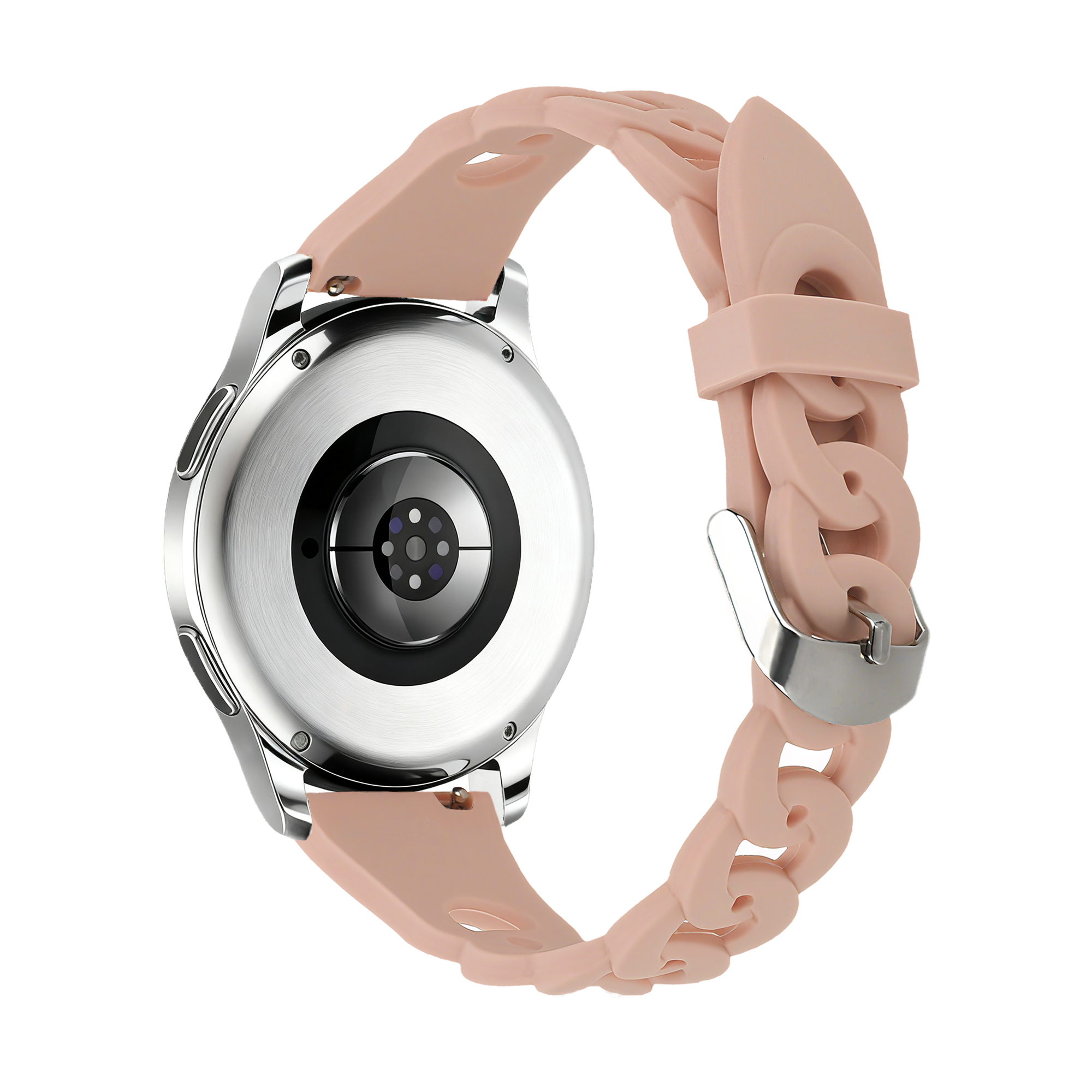Bandz Samsung Galaxy Watch FE siliconen band 'Chains' (roze)