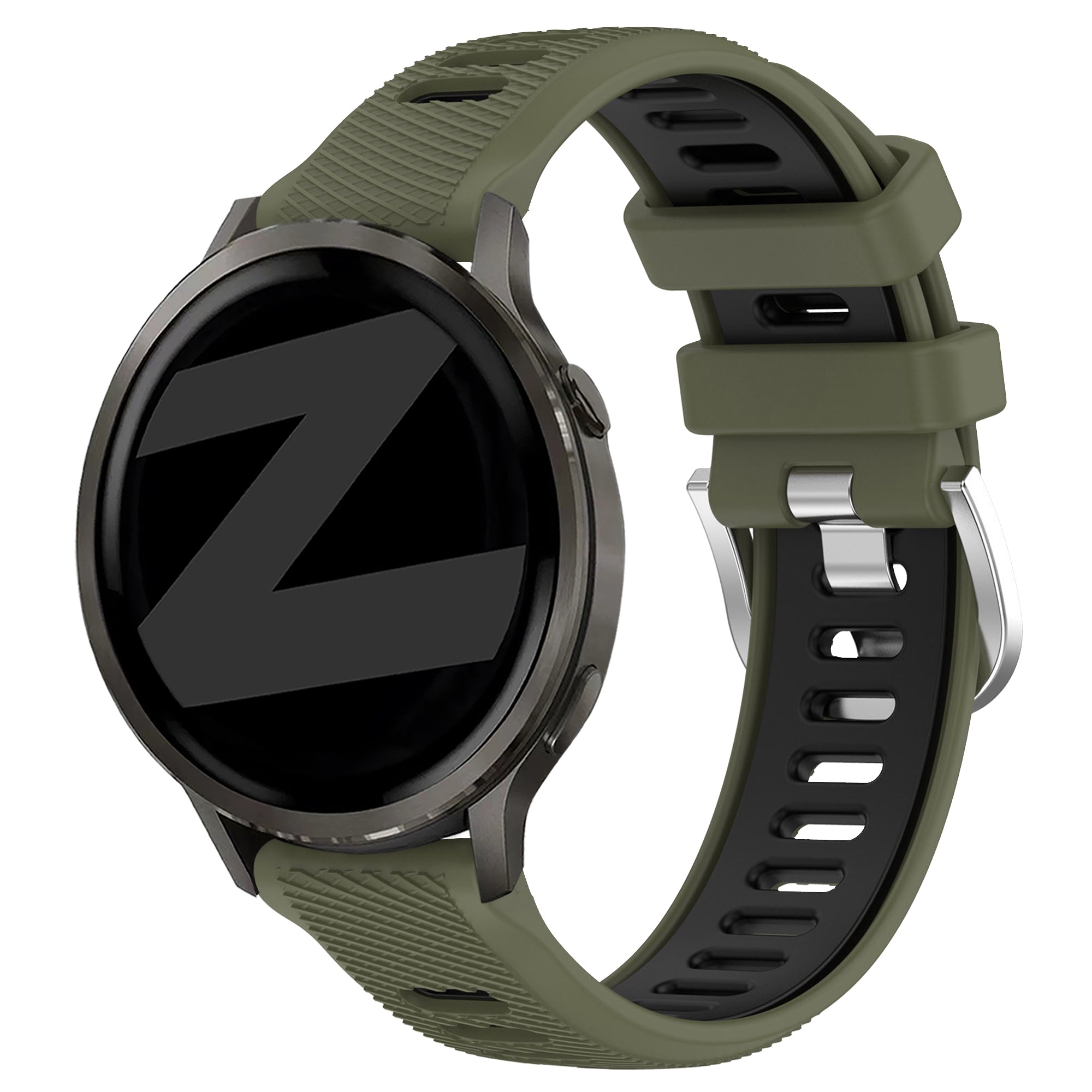 Bandz Garmin Forerunner 265s Sport Strap with Buckle (Olive Green/Black)