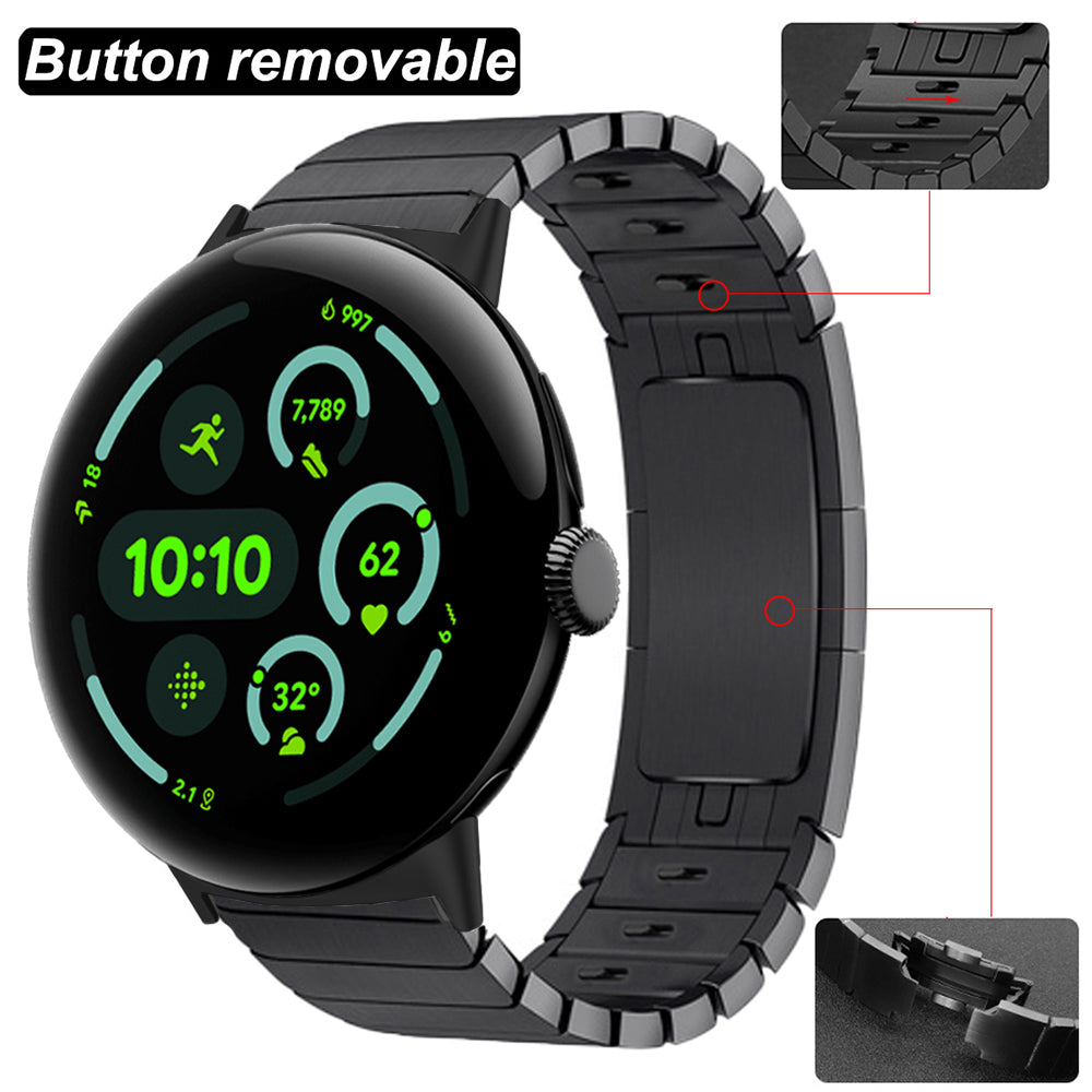 Google Pixel Watch 4 - 45mm Premium Metal Link Strap (Black)