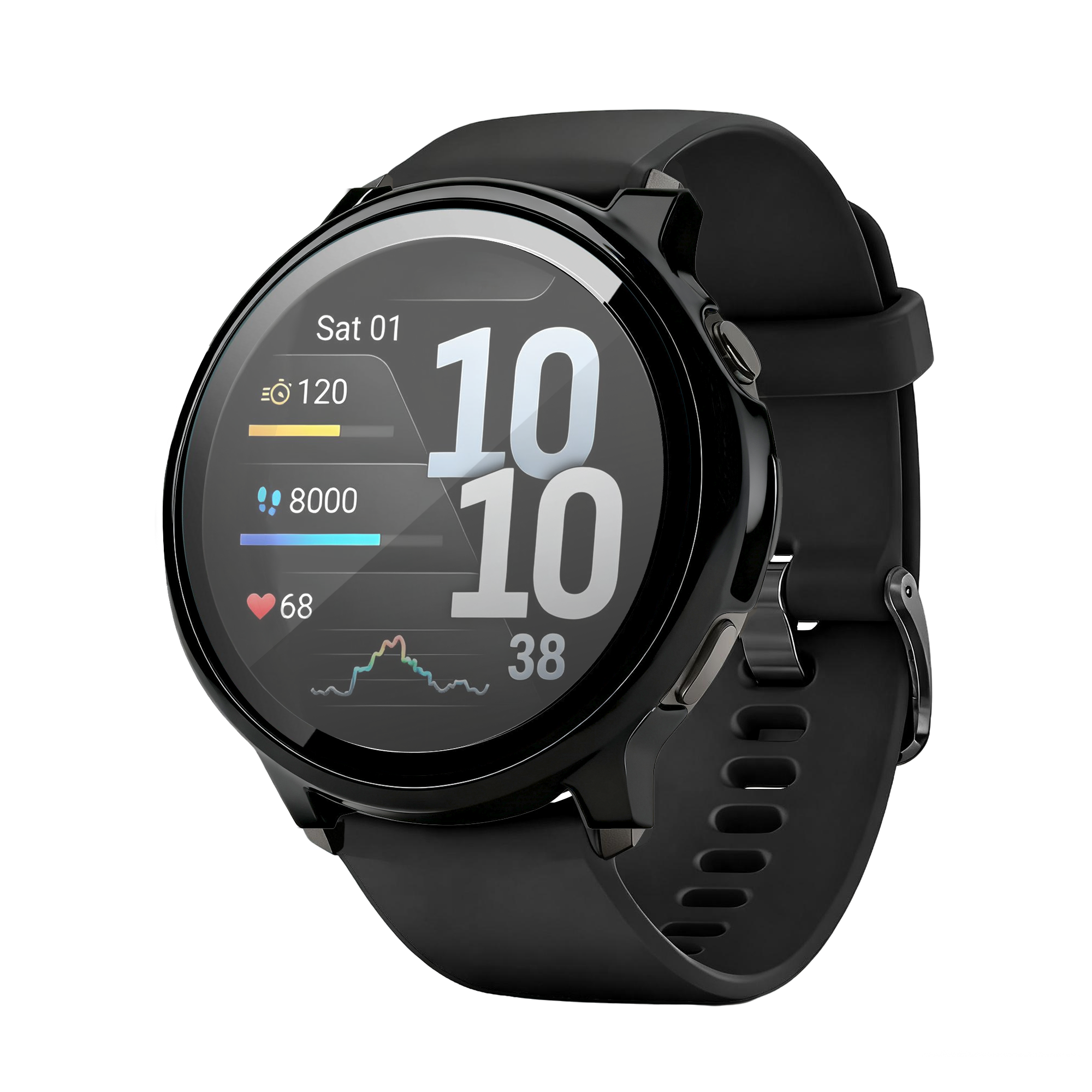 Bandz Garmin Venu 4 - 41mm PC hoesje met glas (zwart)