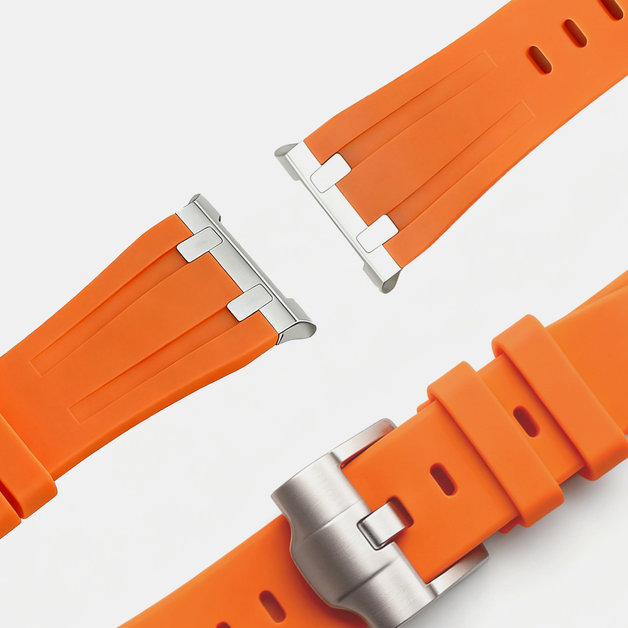 Bandz Samsung Galaxy Watch 8 - 44mm siliconen band 'Luxe Liquid' (oranje)