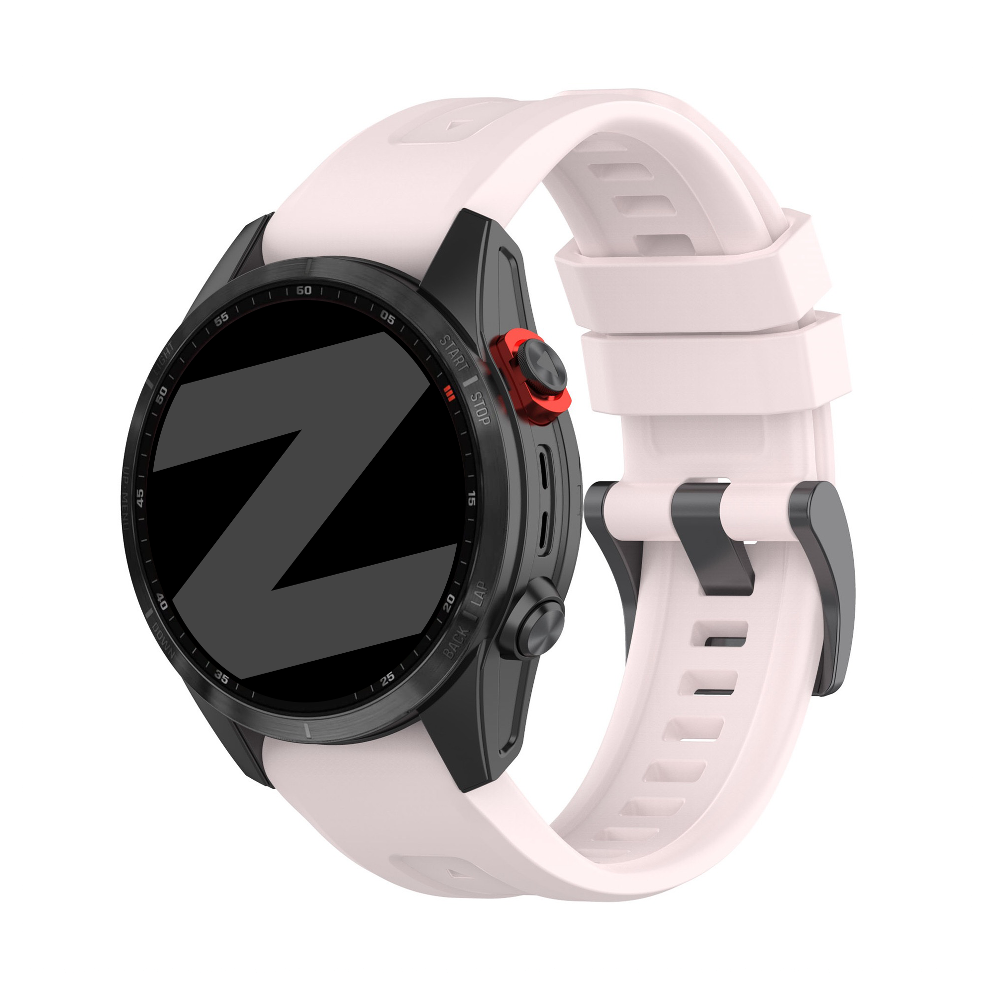 Bandz Garmin Descent Mk3(i) - 43mm siliconen band 'Classic' (lichtroze)