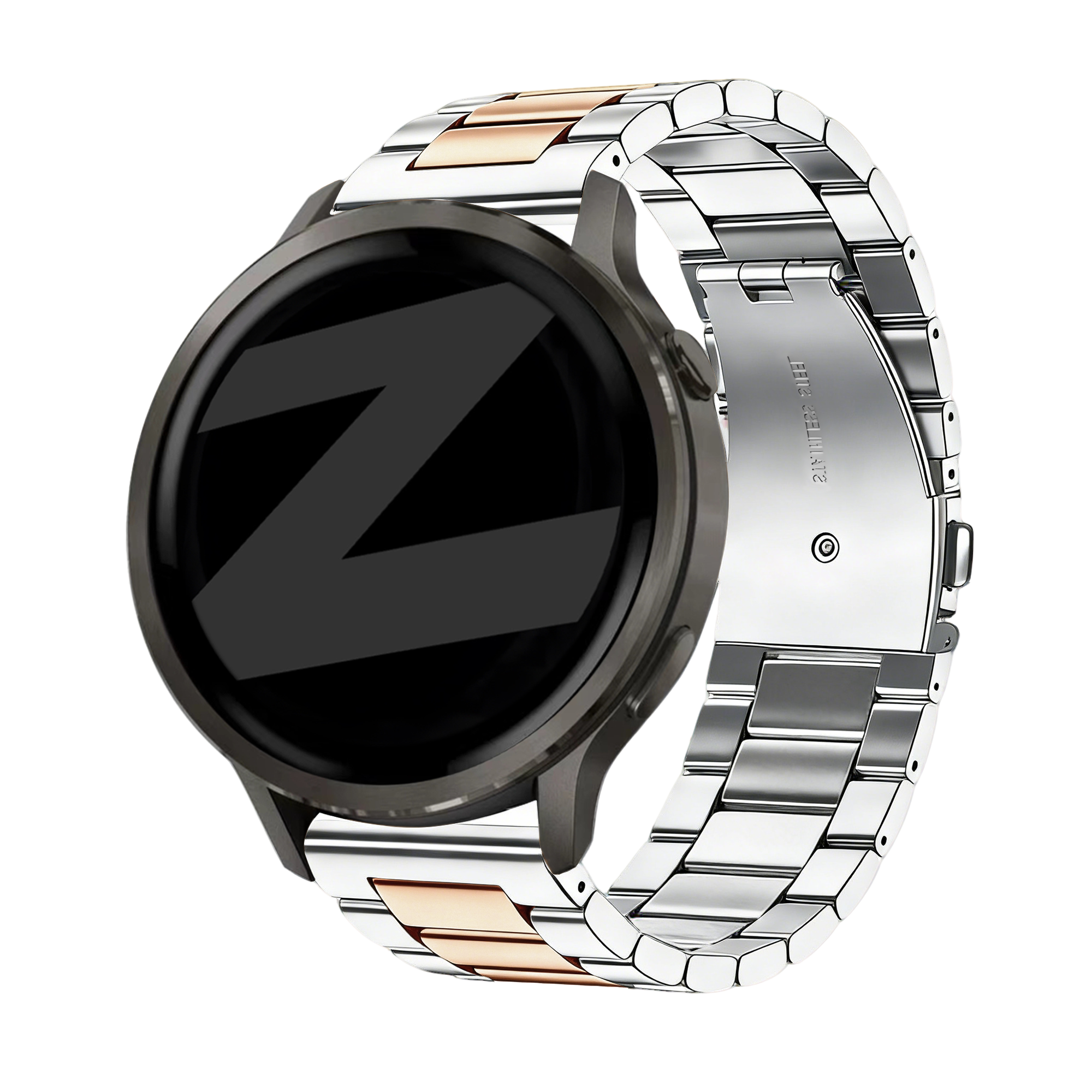 Bandz Garmin Venu SQ stalen band 'Classic' (zilver/roségoud)