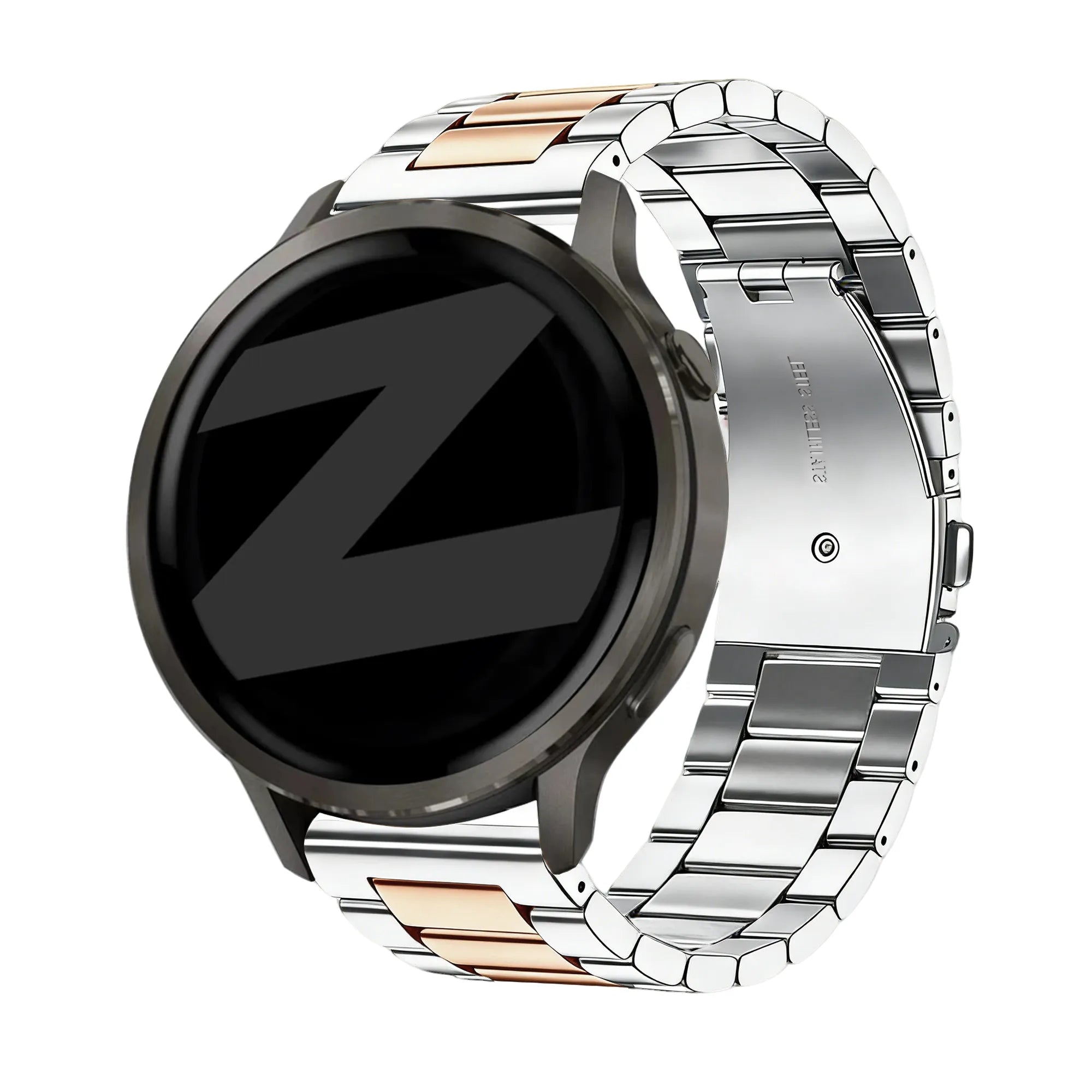 Bandz Garmin Forerunner 70 stalen band 'Classic' (zilver/rosé goud)