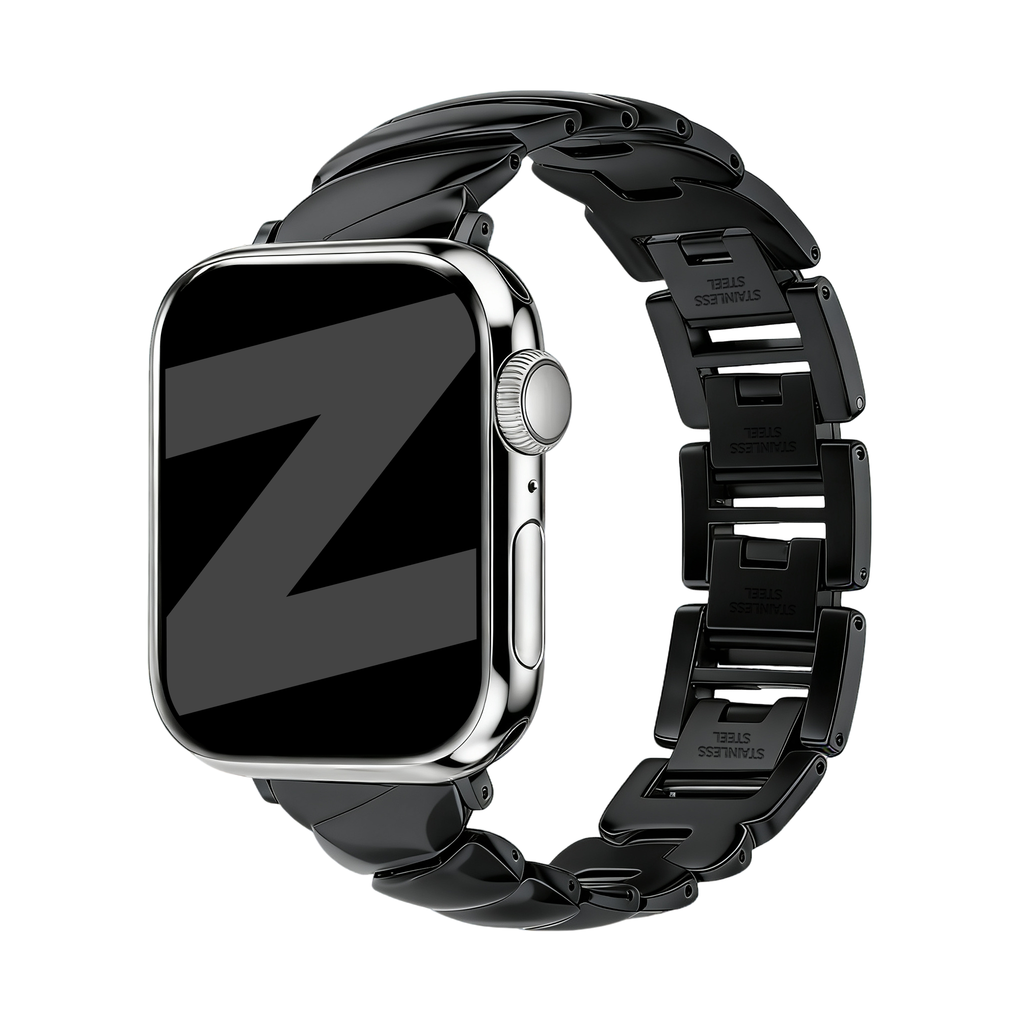Bandz Apple Watch Premium Metal Strap 'Twisted' (Black)