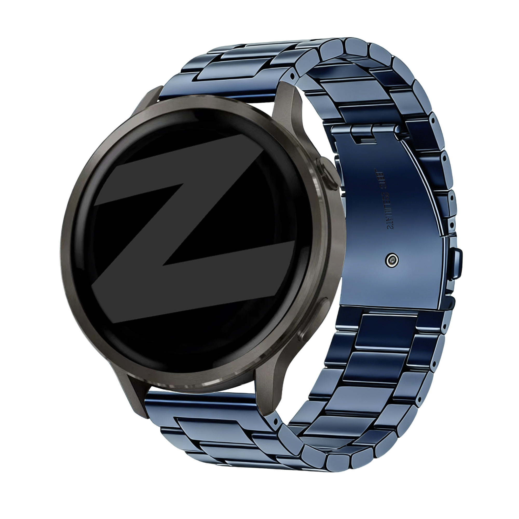 Bandz Garmin Forerunner 570 - 47mm stalen band 'Classic' (blauw)