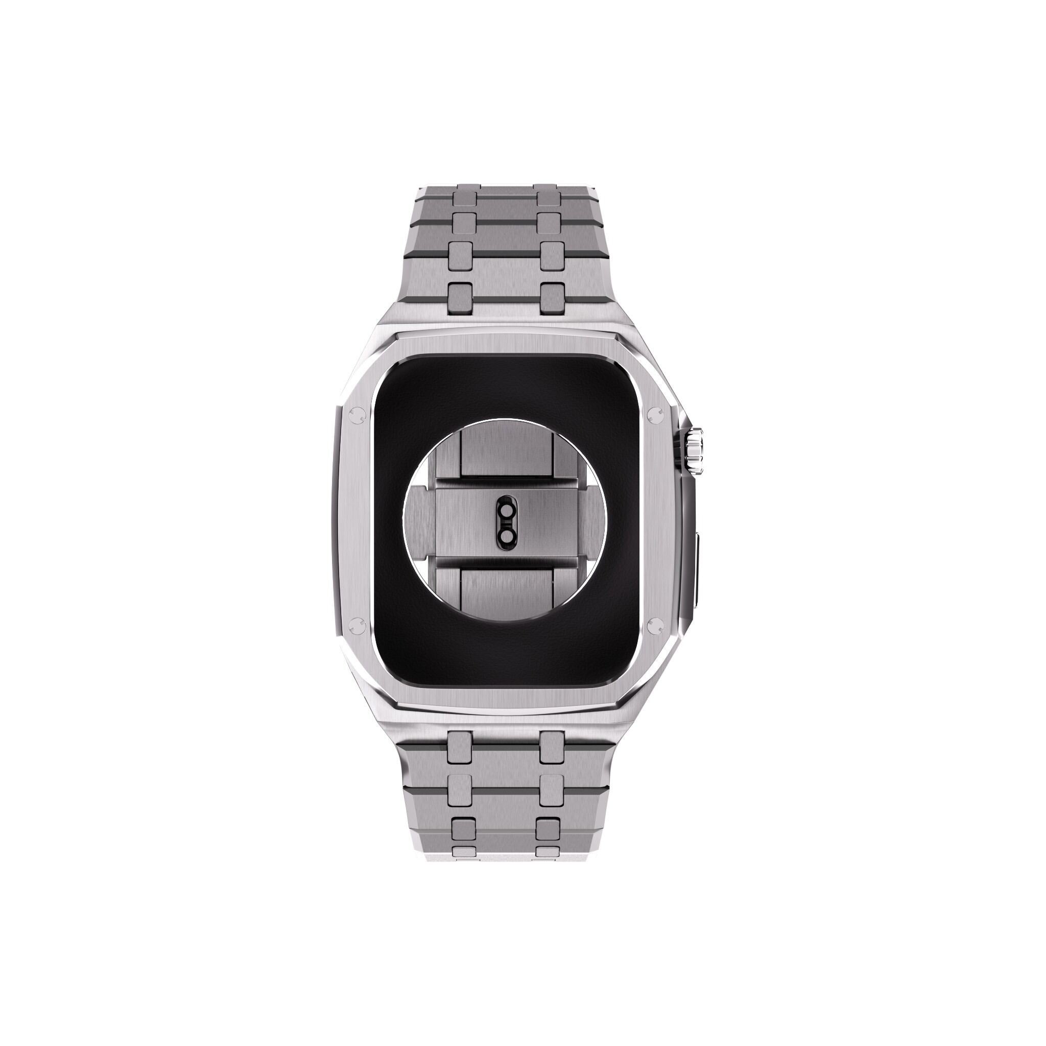 Reqior Apple Watch 45mm Case with Steel Strap (Silver)