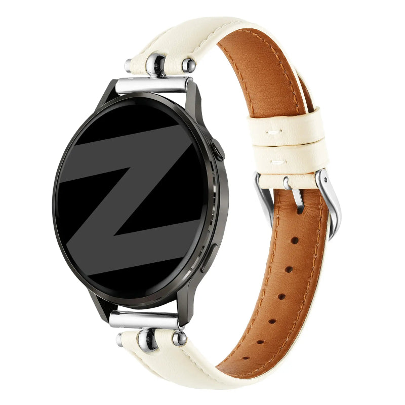 20mm leather band bullet white