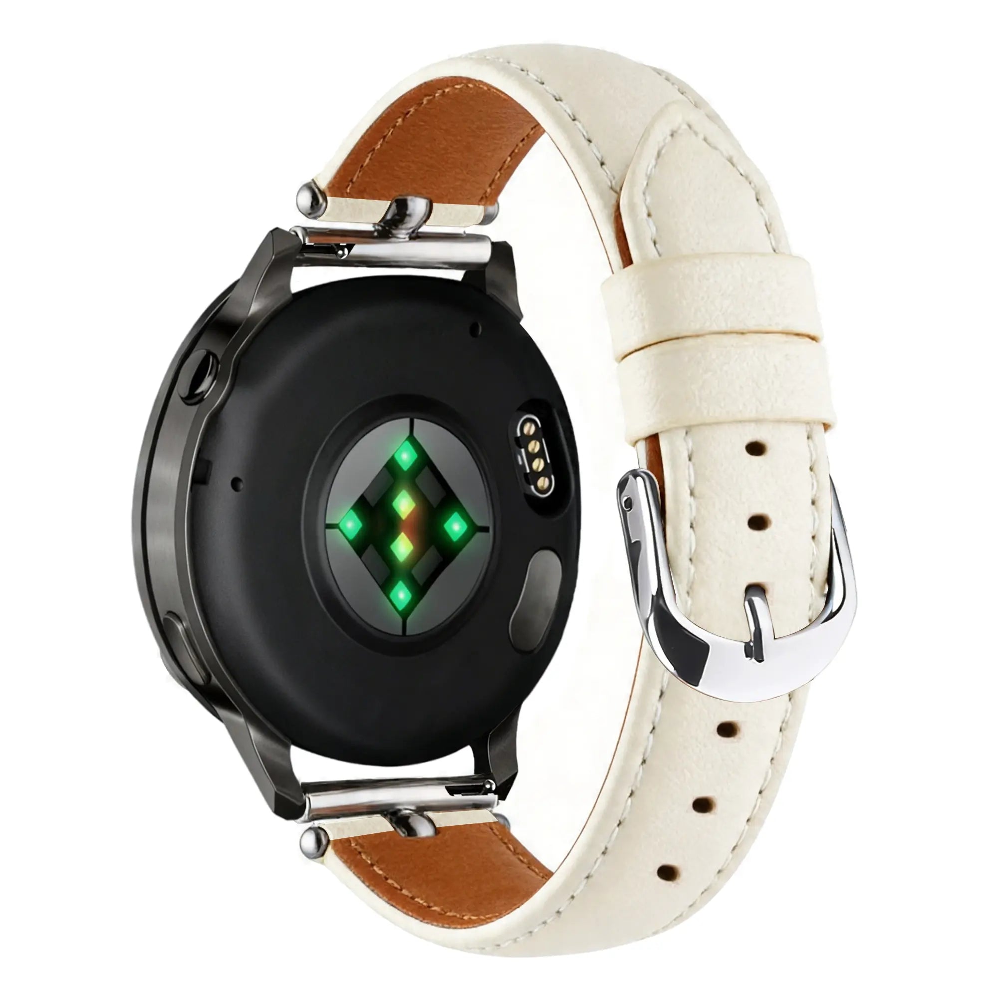 Bandz Amazfit Bip U Lederen band 'Bullet' (wit)